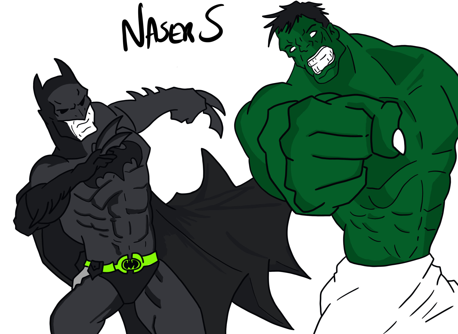 ArtStation - Batman vs Hulk