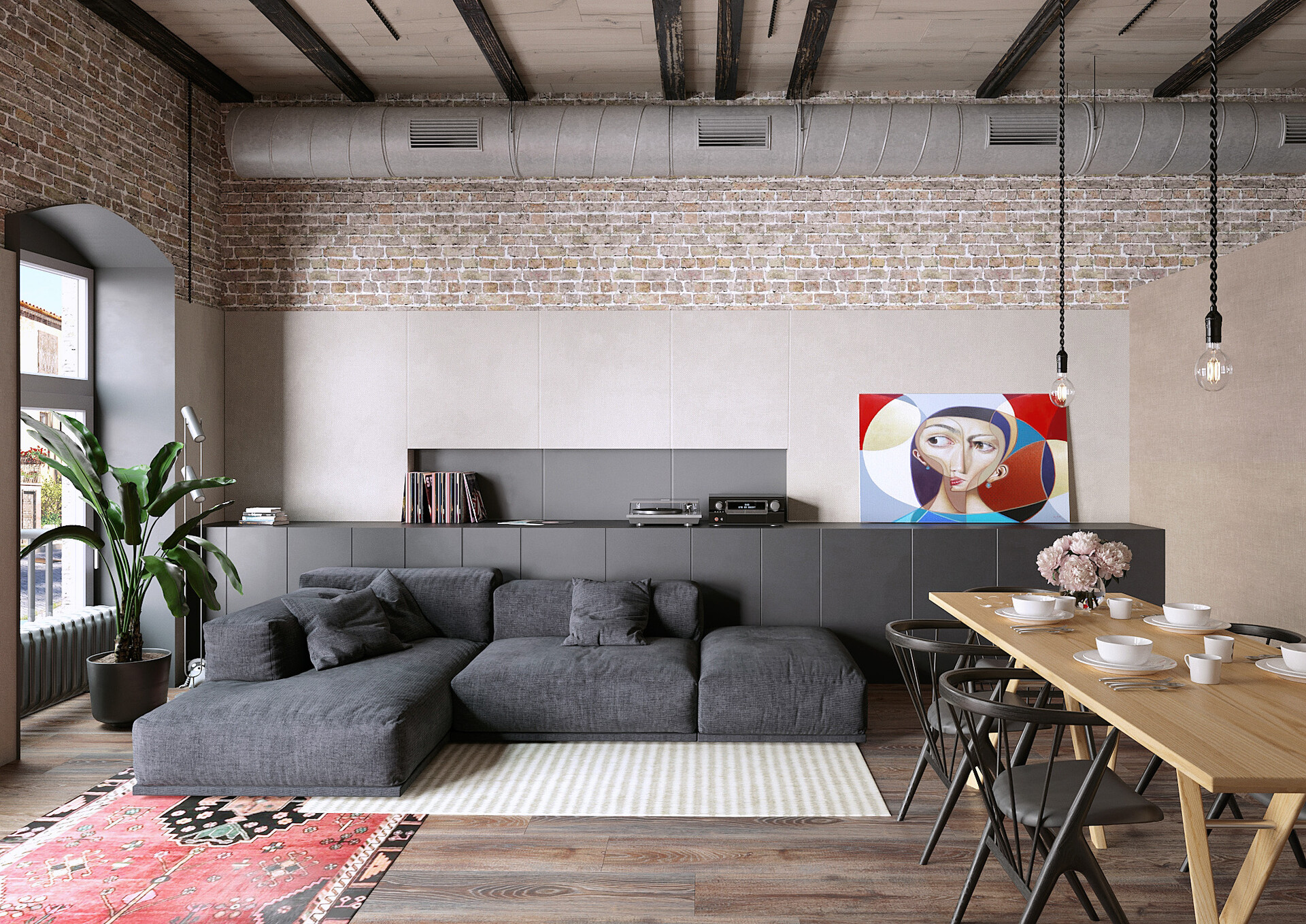 ArtStation - Loft style living room