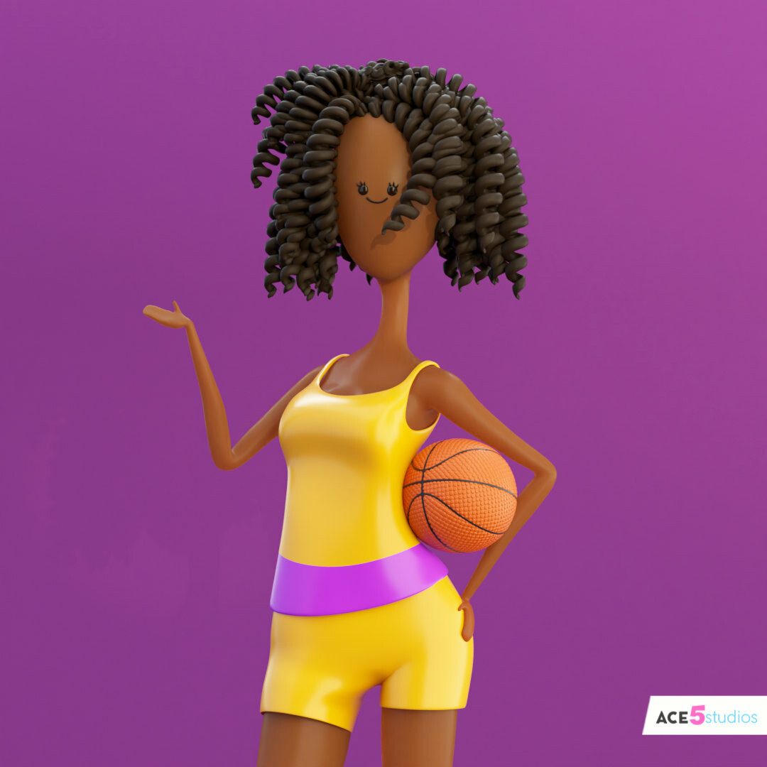 Curly hair African girl