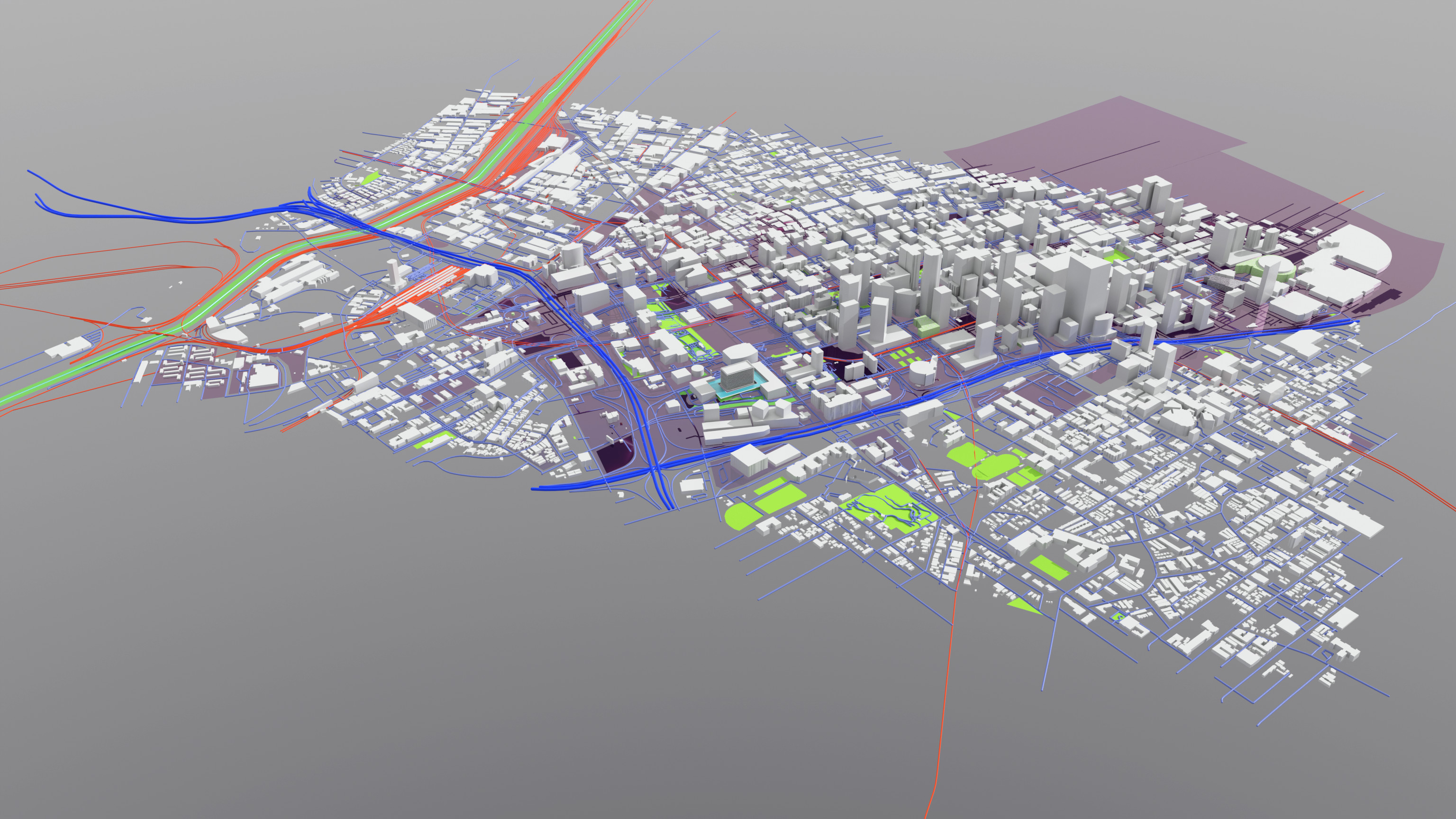 This is a perspective view of a GIS Specialist or Urban Planner's understanding of downtown Los Angeles