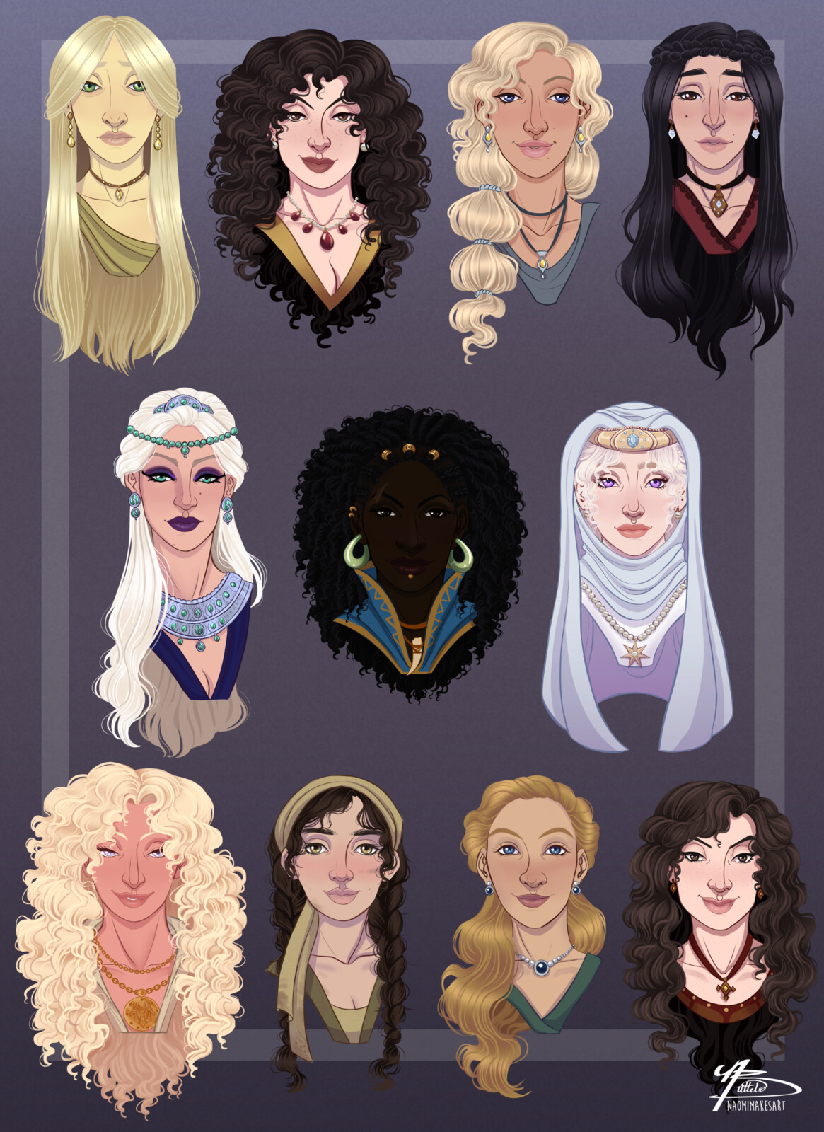 Complete set of the King's ladies 