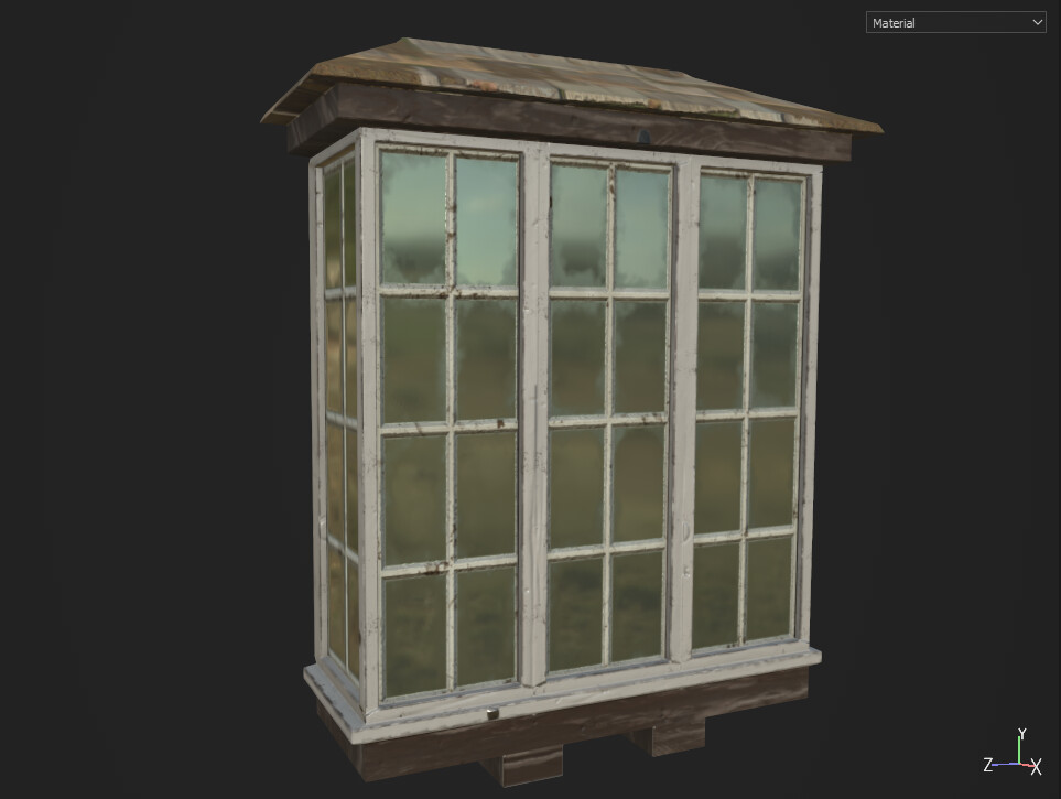 Oriel window with procedural material created in Substance Designer