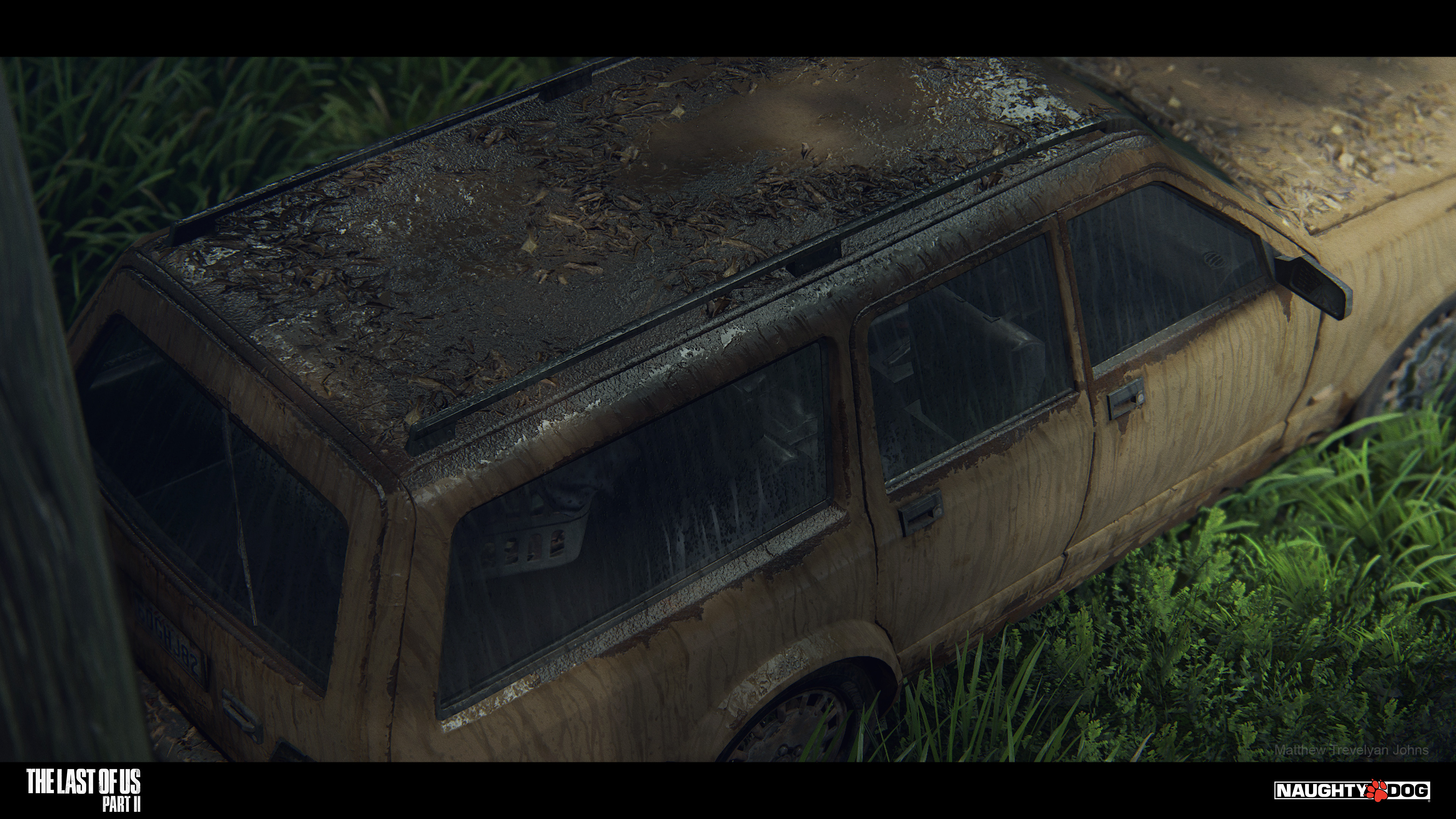 A nice example of the typical wetness response that my vehicle shaders exhibited. Use of an optional 'leaf kit' here also helps to add additional detail