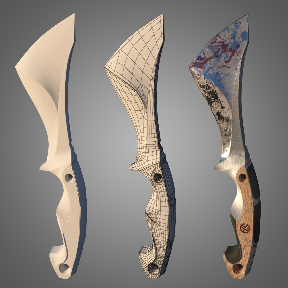 artstation 3d knive shubham bhosale
