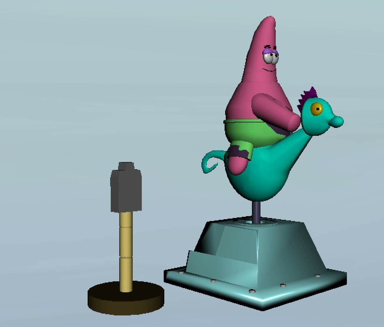 ArtStation - Patrick riding seahorse