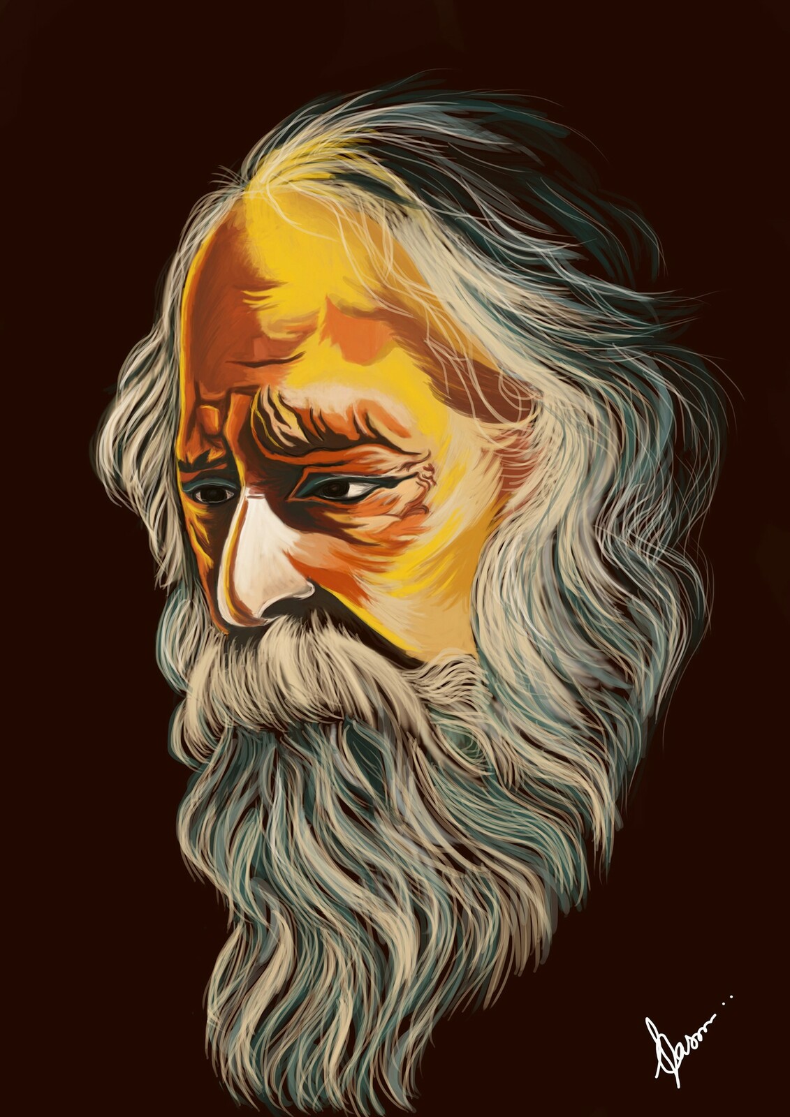 Artstation 2d Digital Painting Piyali Das Drawing rabindranath tagore/rabindranath thakur pencil sketch/25 e boishakh drawing rabindranath. 2d digital painting piyali das