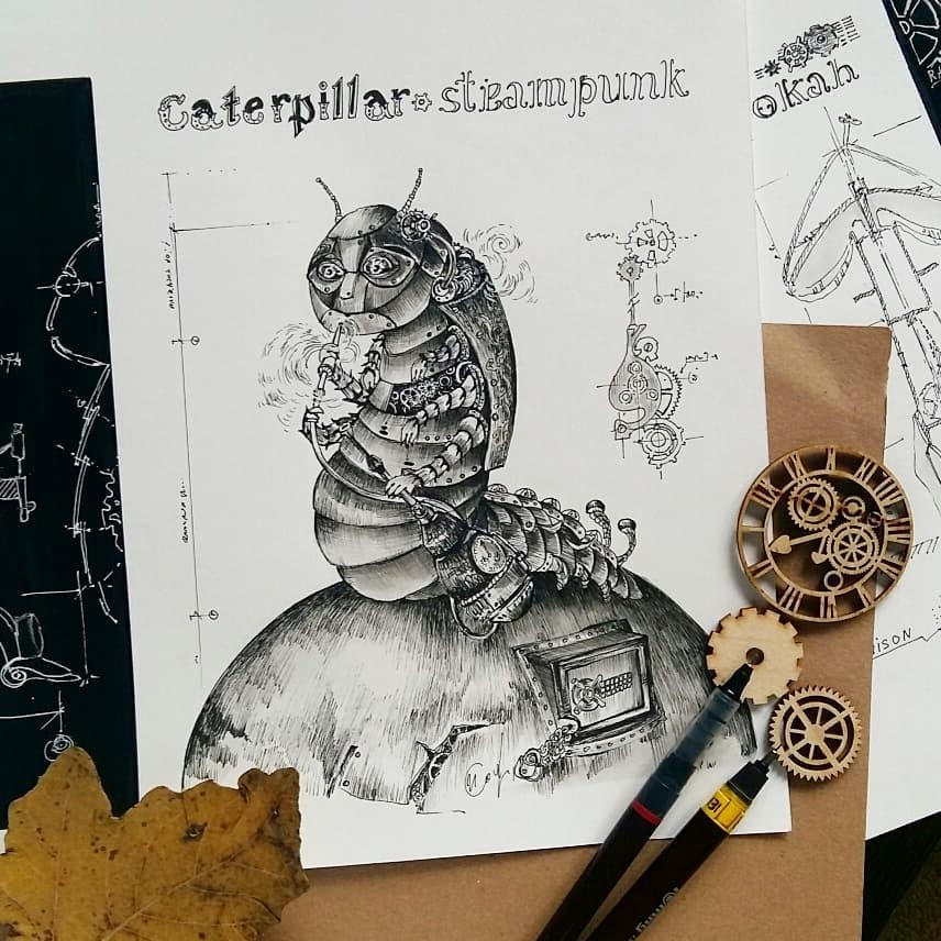 Artstation Steampunk Caterpilar From Alice In Wonderland Irish Solo Alice in steampunkland this is a reimagined alice in a steampunk land. artstation steampunk caterpilar from