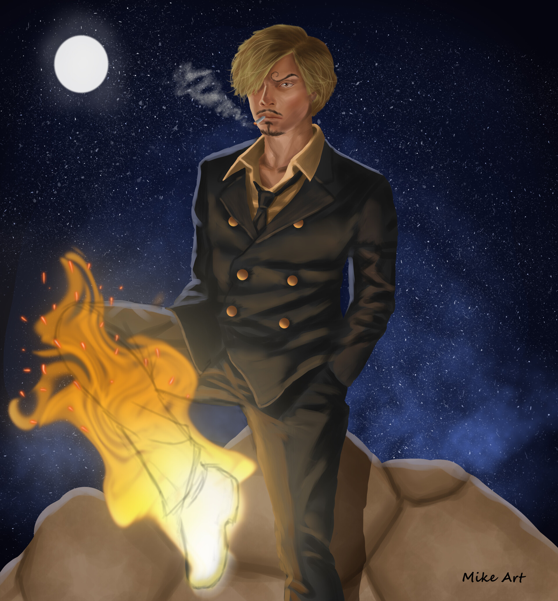 Artstation Sanji Vinsmoke One Piece Mike Art