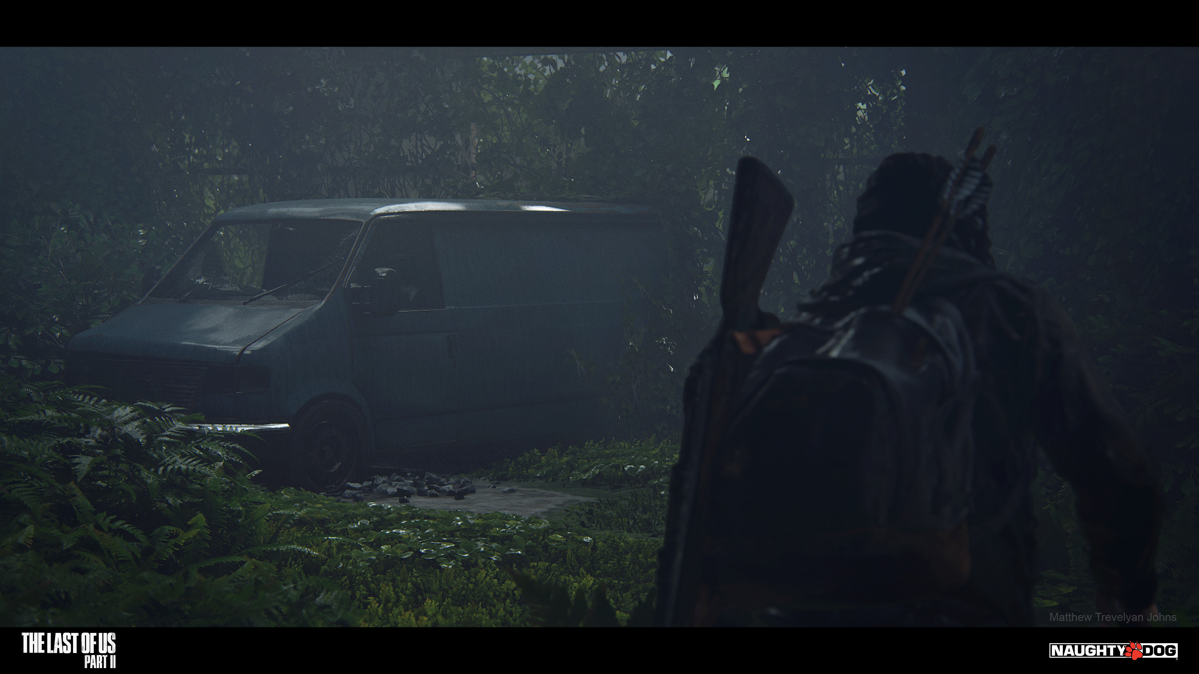 This gallery features technical information in some posts as well as just a selection of nice examples of my wet vehicles from the game. I really liked this little van, tucked away in Seattle under a canopy of mist and ivy