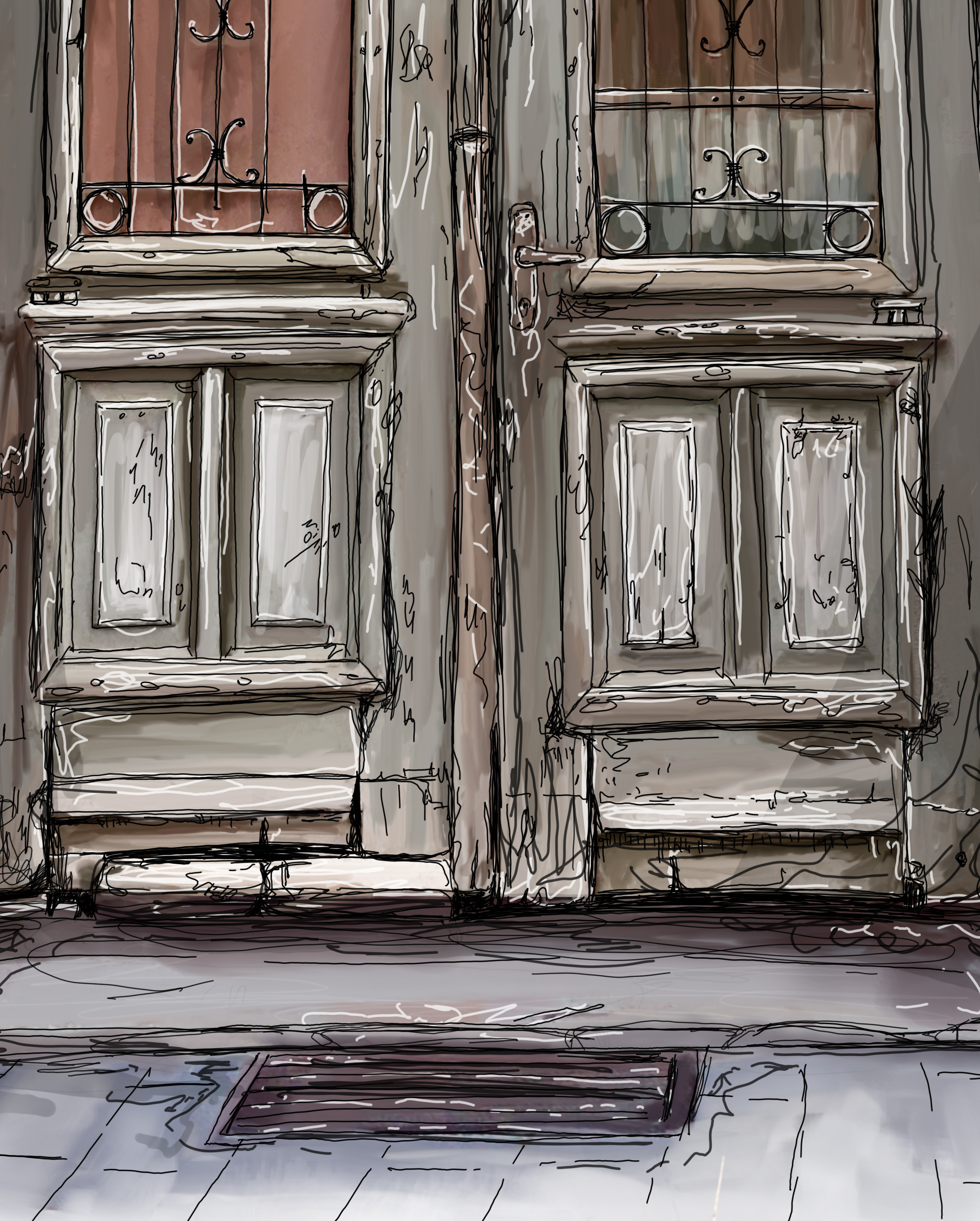 close-up bottom of the door