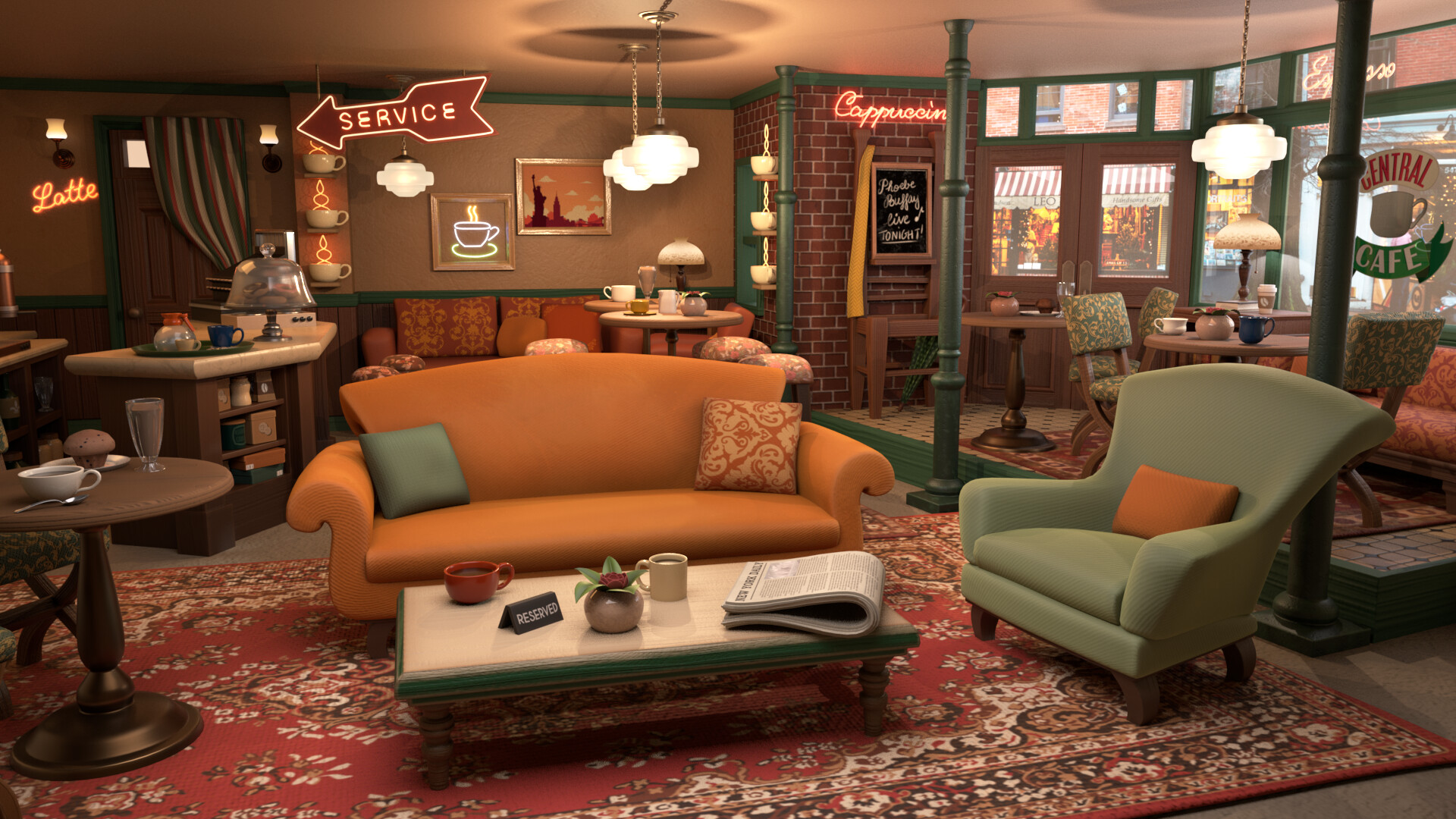 Artstation Central Perk Coffee Shop 3d Modeling Lisa Yegles