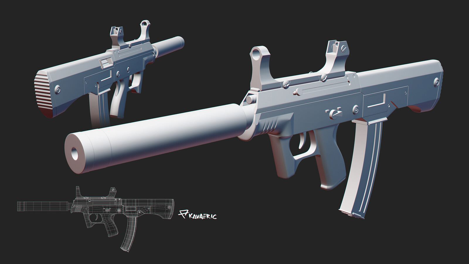 Artstation Js 9mm Submachine Gun Study Shoji Ushiyama