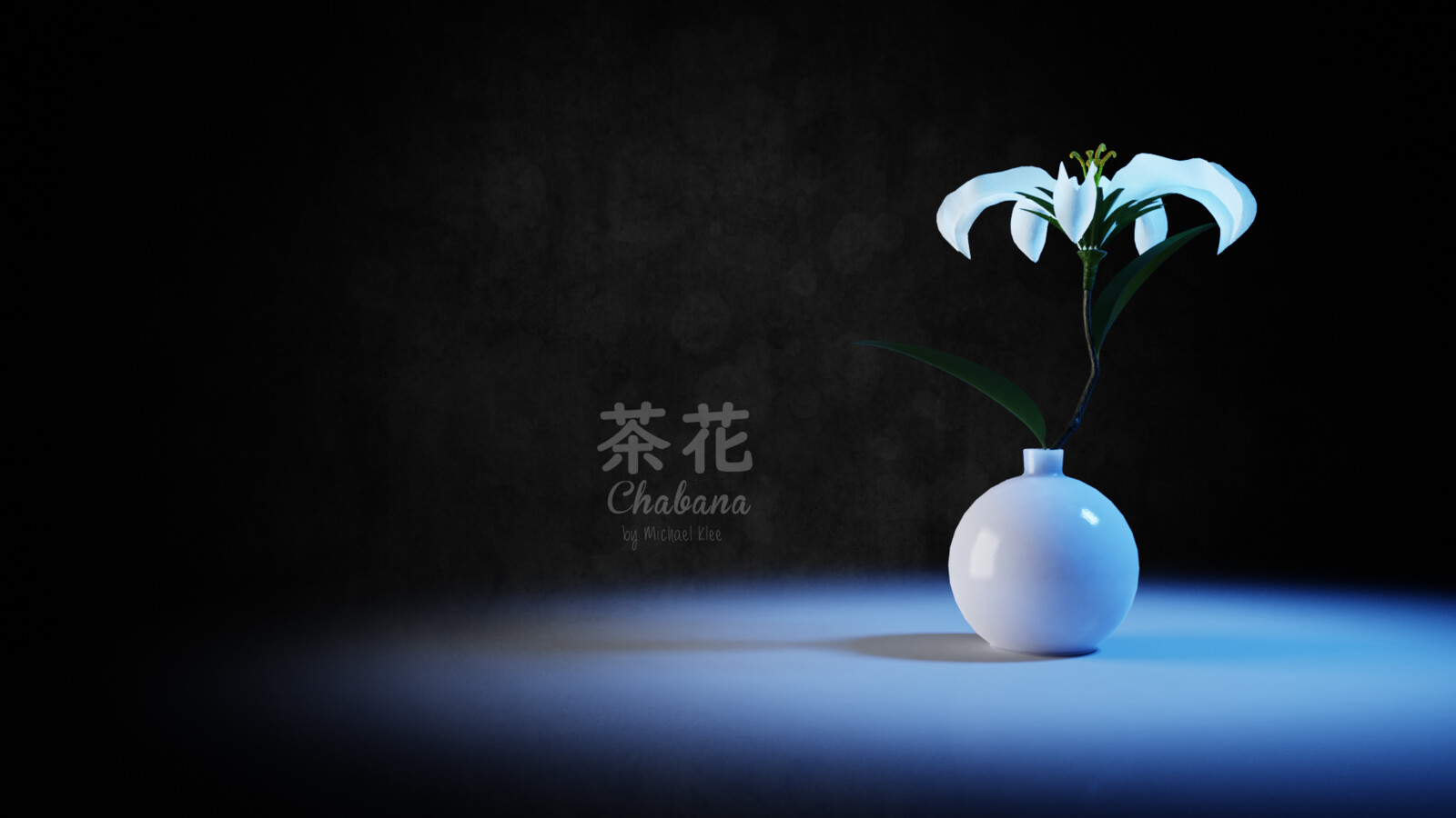 Chabana 茶花 Japanese Flower Art blue shadow