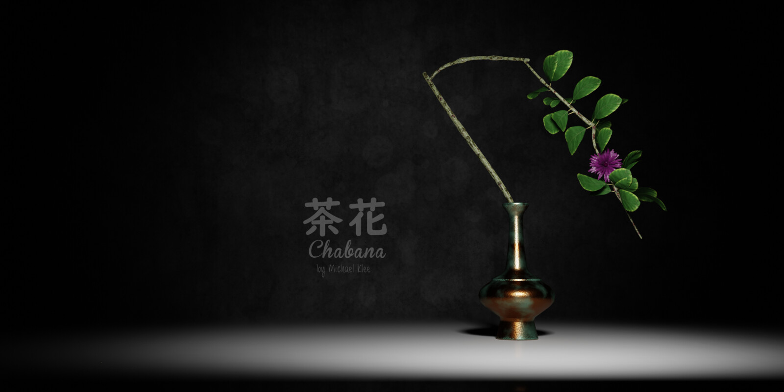 Chabana 茶花 Japanese Flower Art violet gini