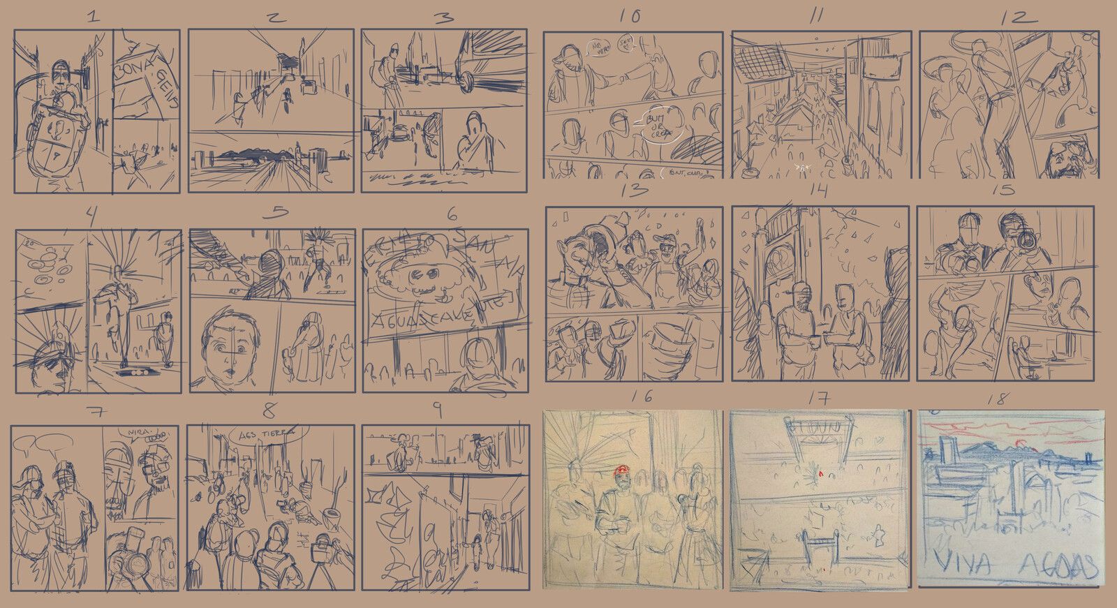 rough layout for all the pages.