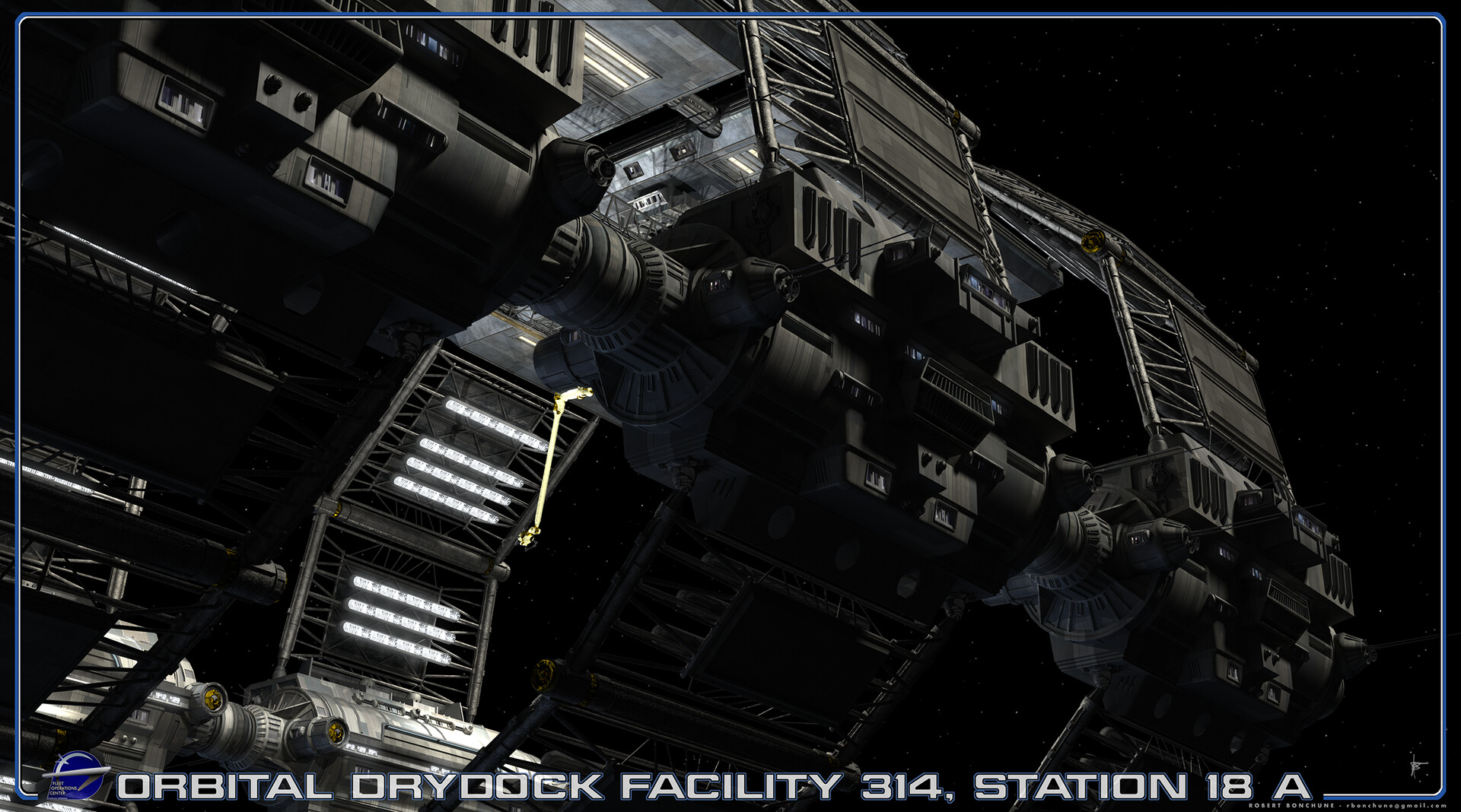 Robert Bonchune - Orbital Drydock Facility (done for the NX-02 Columbia ...