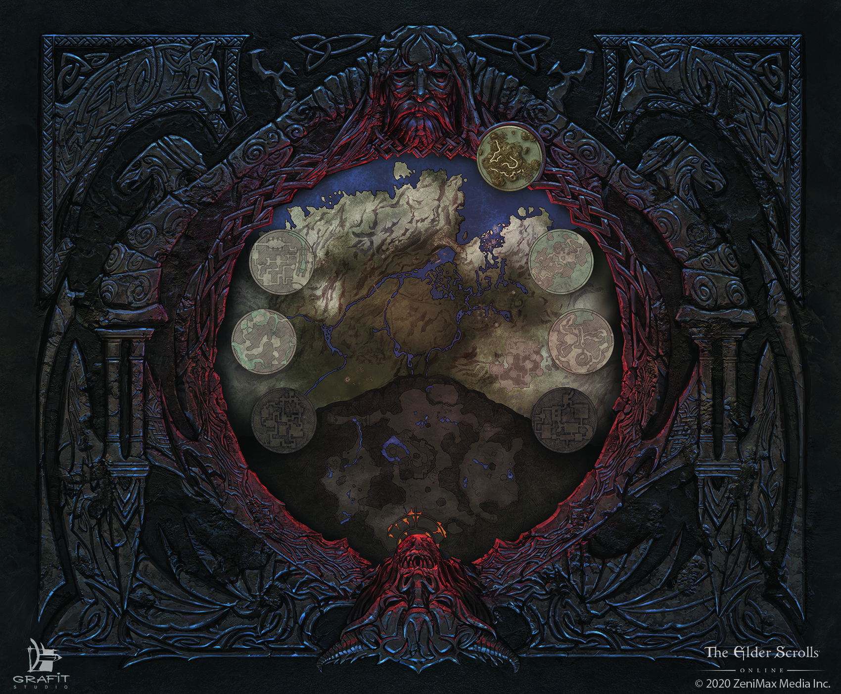 The Elder Scrolls Online Greymoor Map Grafit Studio - The Elder Scrolls Online: Greymoor Collector's Edition  Upgrade Map