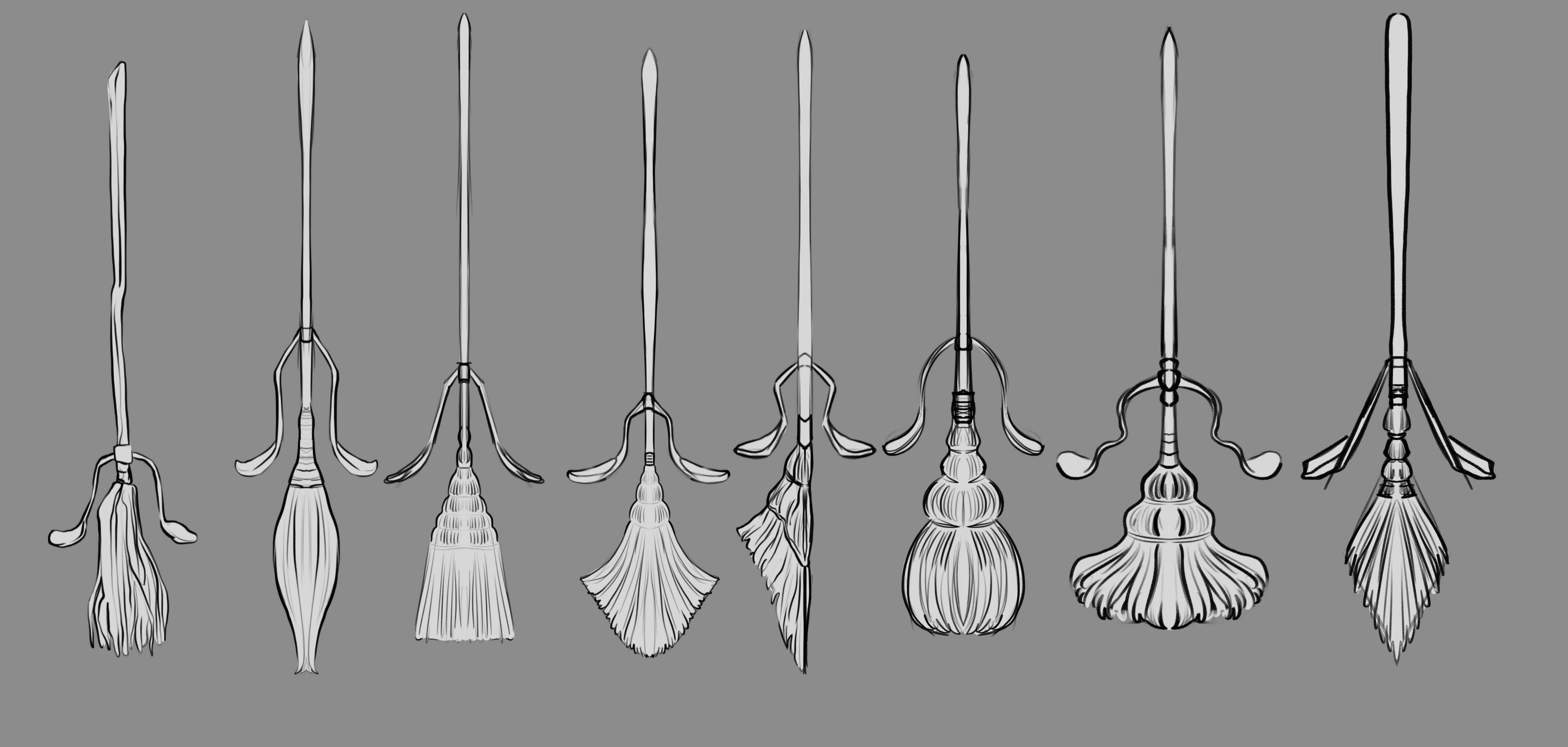 Broom exploration, inspired by Japanese brooms.