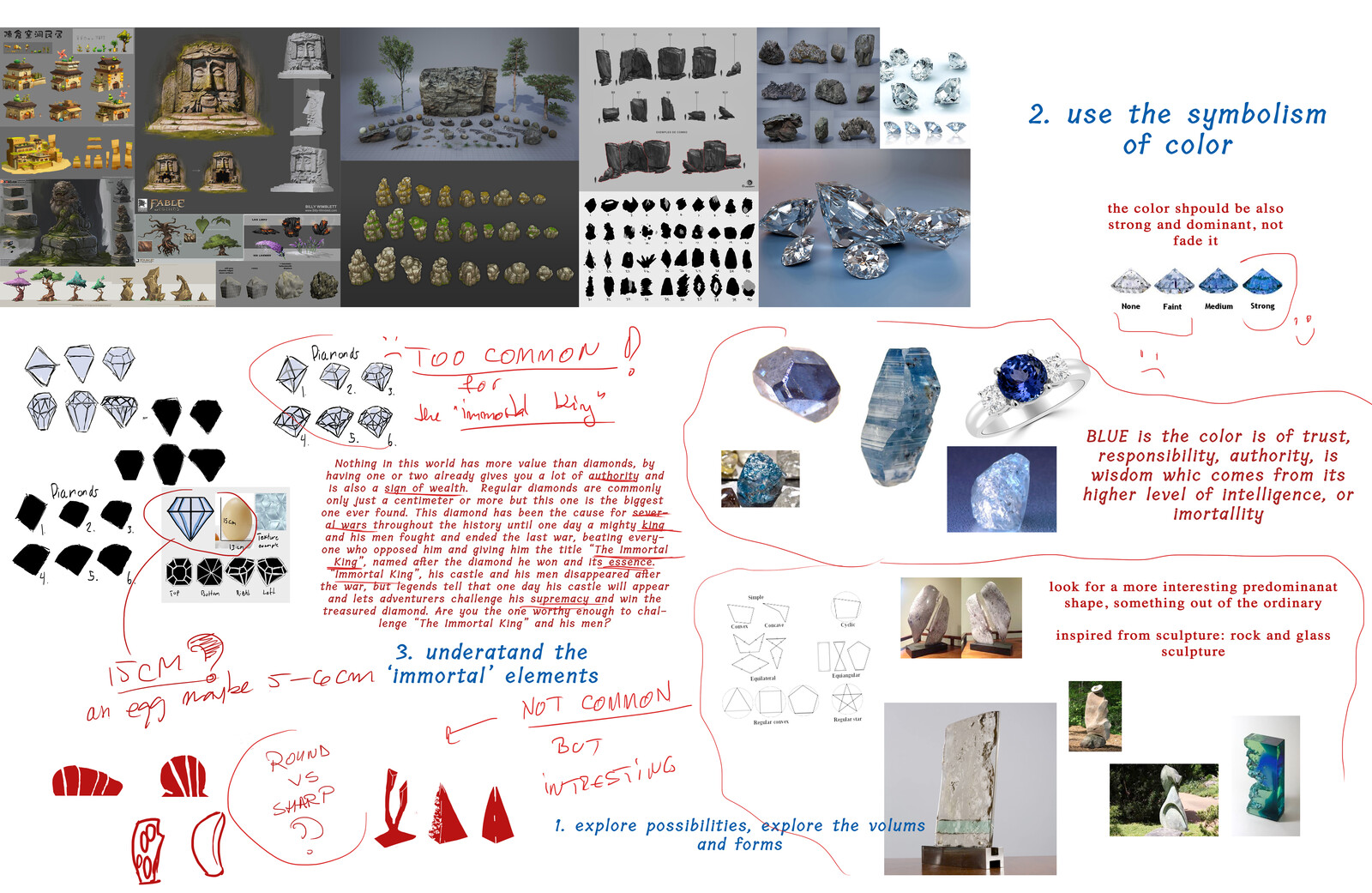 feedback notes on Game Assets design