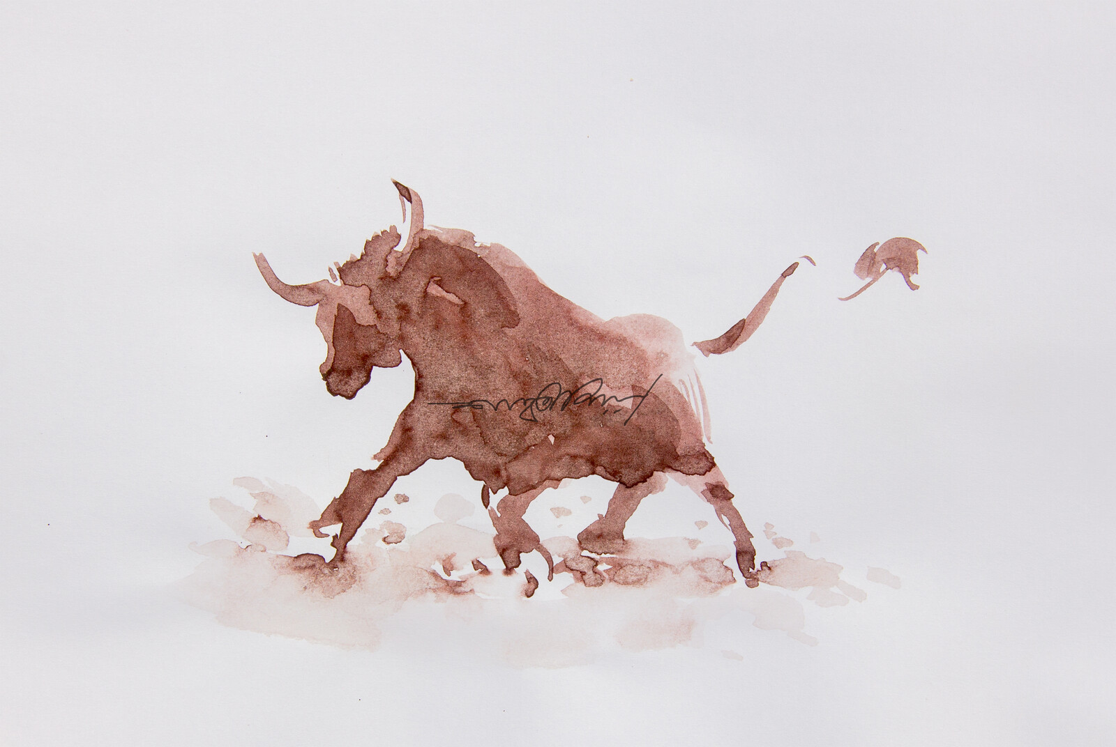 BULL WATERCOLOR ILLUSTRATION