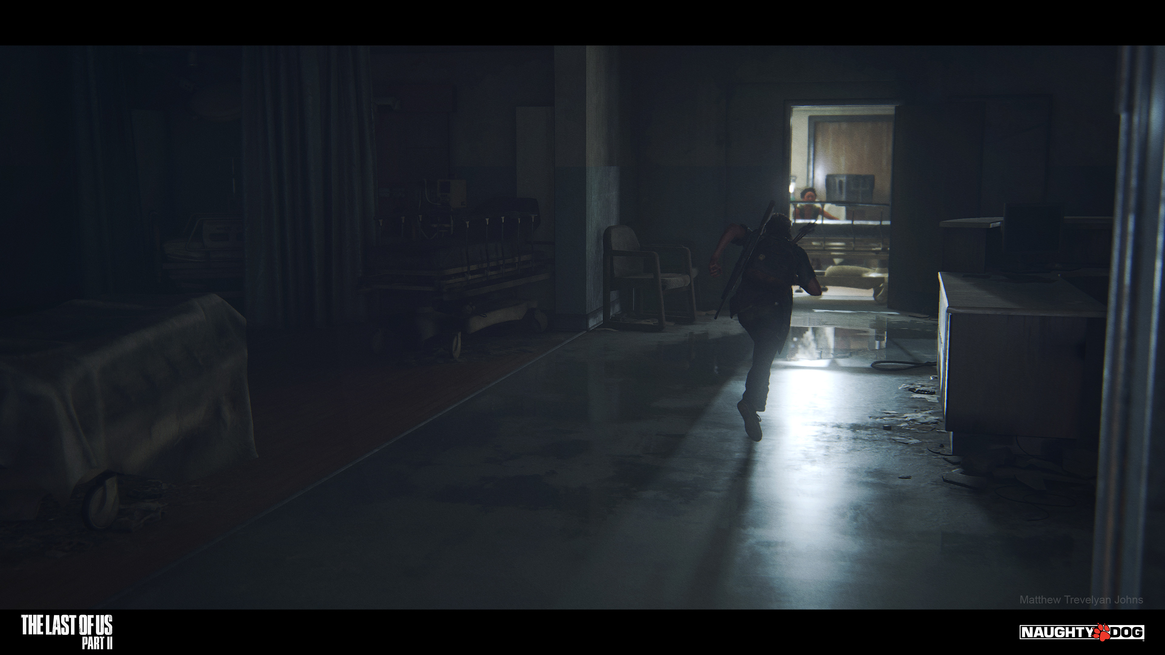 The entire layout was built around timing and sight-lines. Edgar and I had to be very adaptive to design and layout changes based on playtest feedback, another challenge that chase sequences can throw at you as an artist