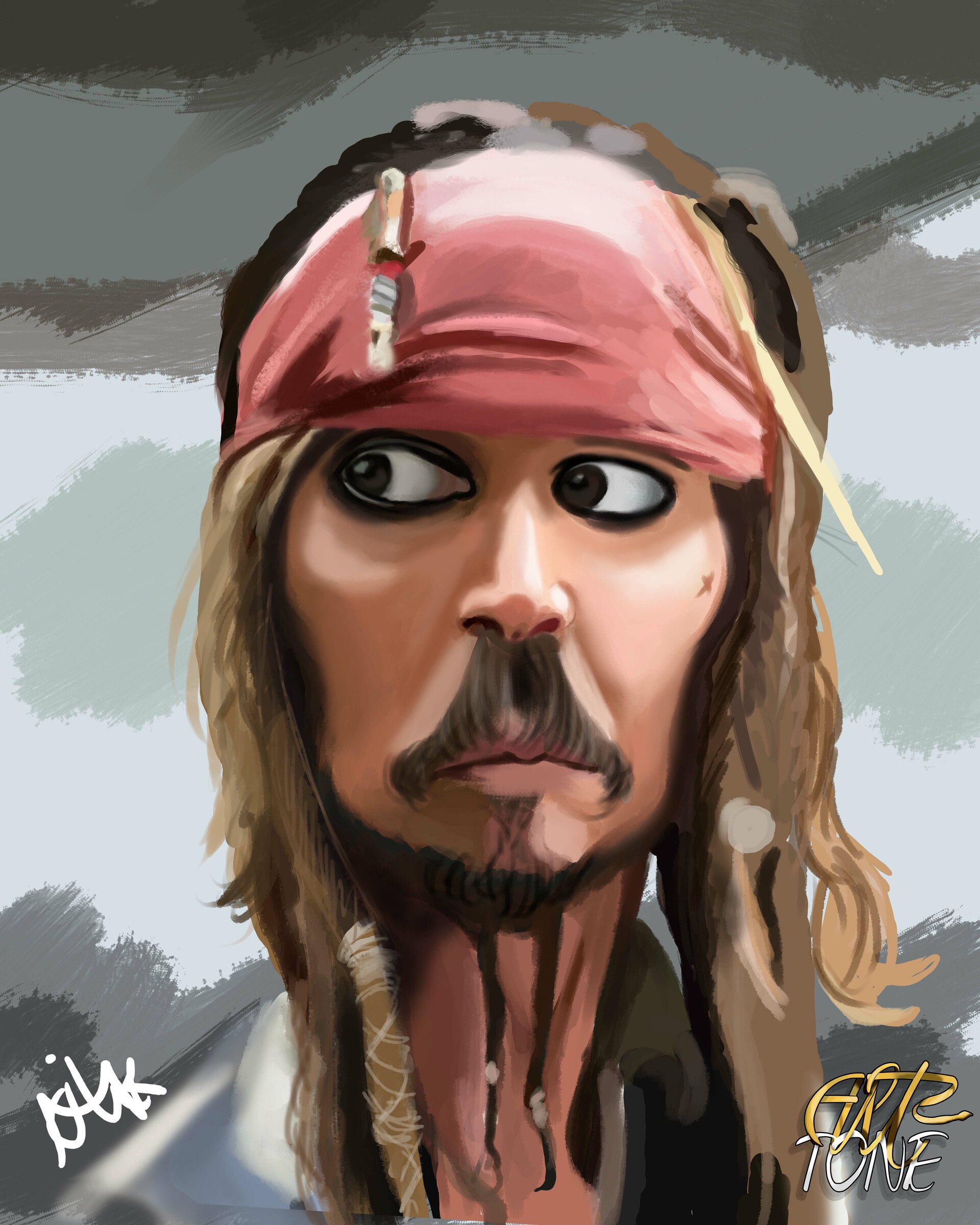Artstation Digital Caricature Johnny Depp As Jack Sparrow Mohamed Khaled