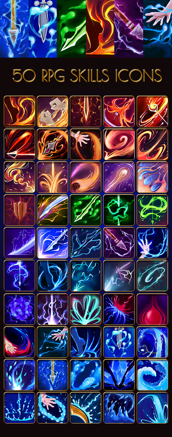 ArtStation RPG Icons of magic skills and abilities