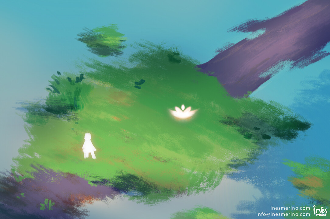 Mood concept / mockup for a peaceful zone.