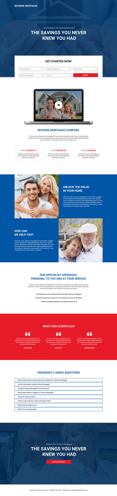 Artstation Reverse Mortgage Company Responsive Landing Page Mousumi Mahanti