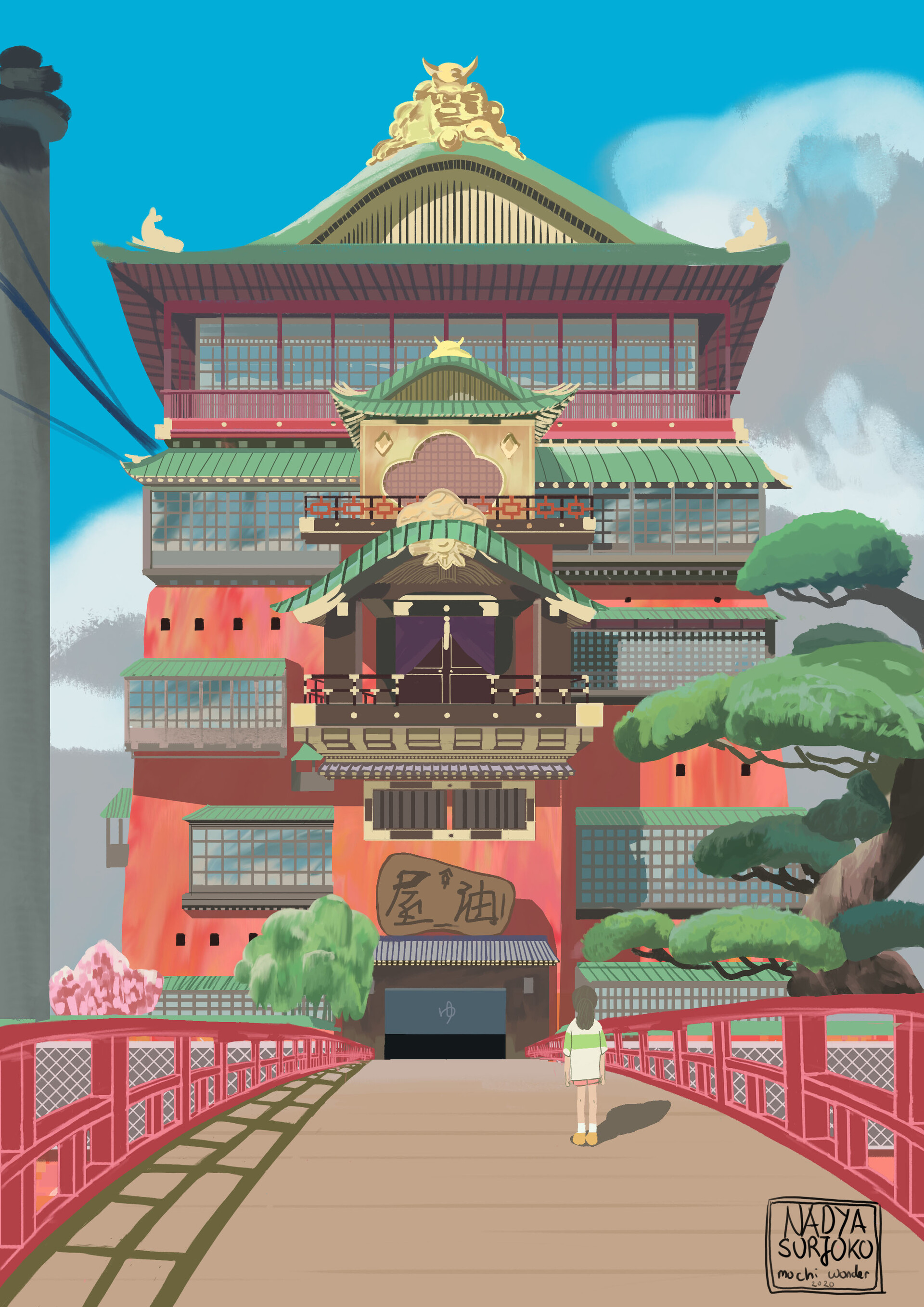 Spirited Away Bath House Drawing