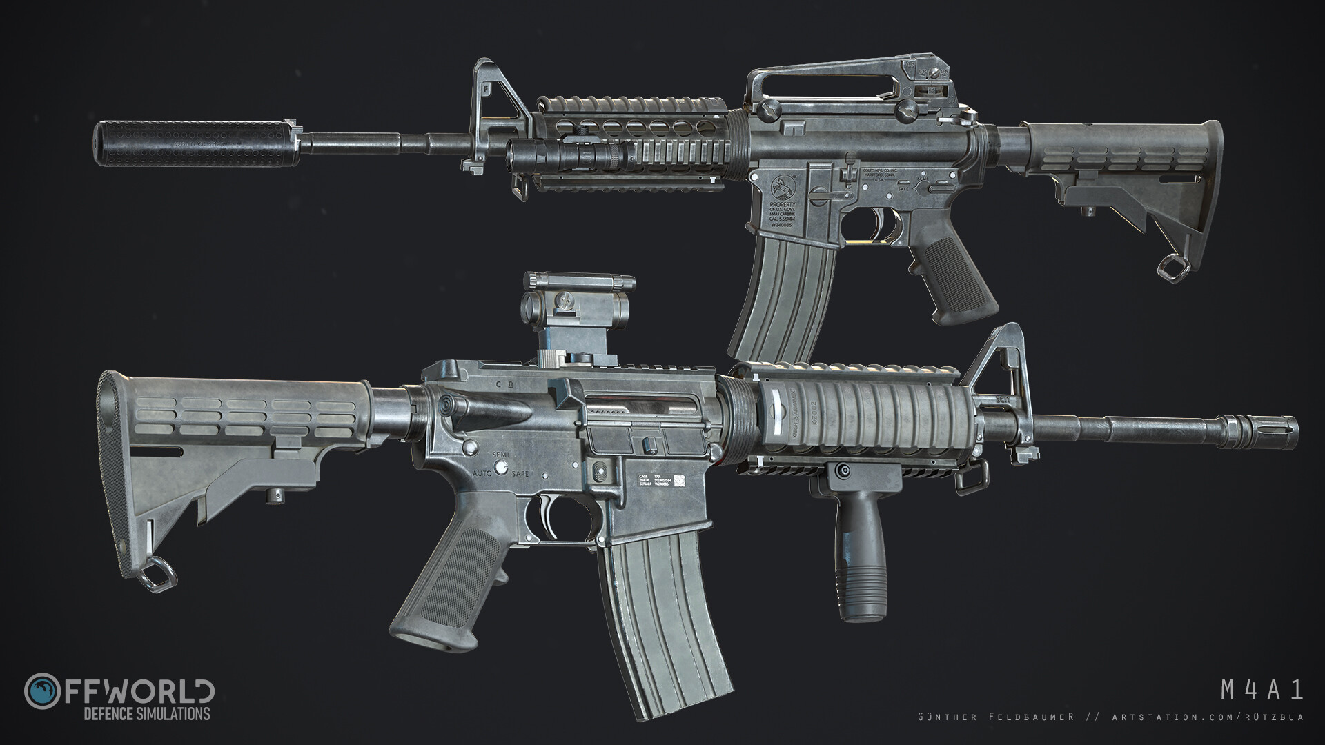 ArtStation - M4A1 /w various attachments