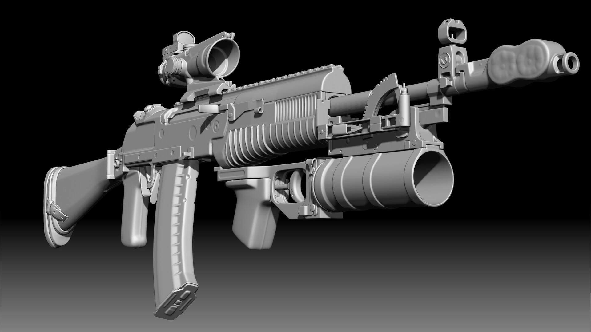 Artstation An 94 With Gp 34 Grenade Laucher Wip Viet Nguyen