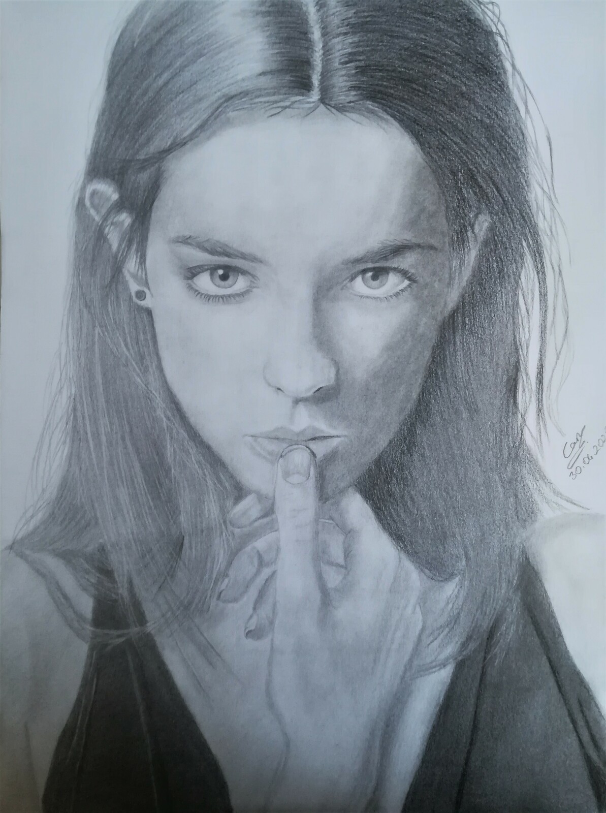 portrait drawing kara kalem portre