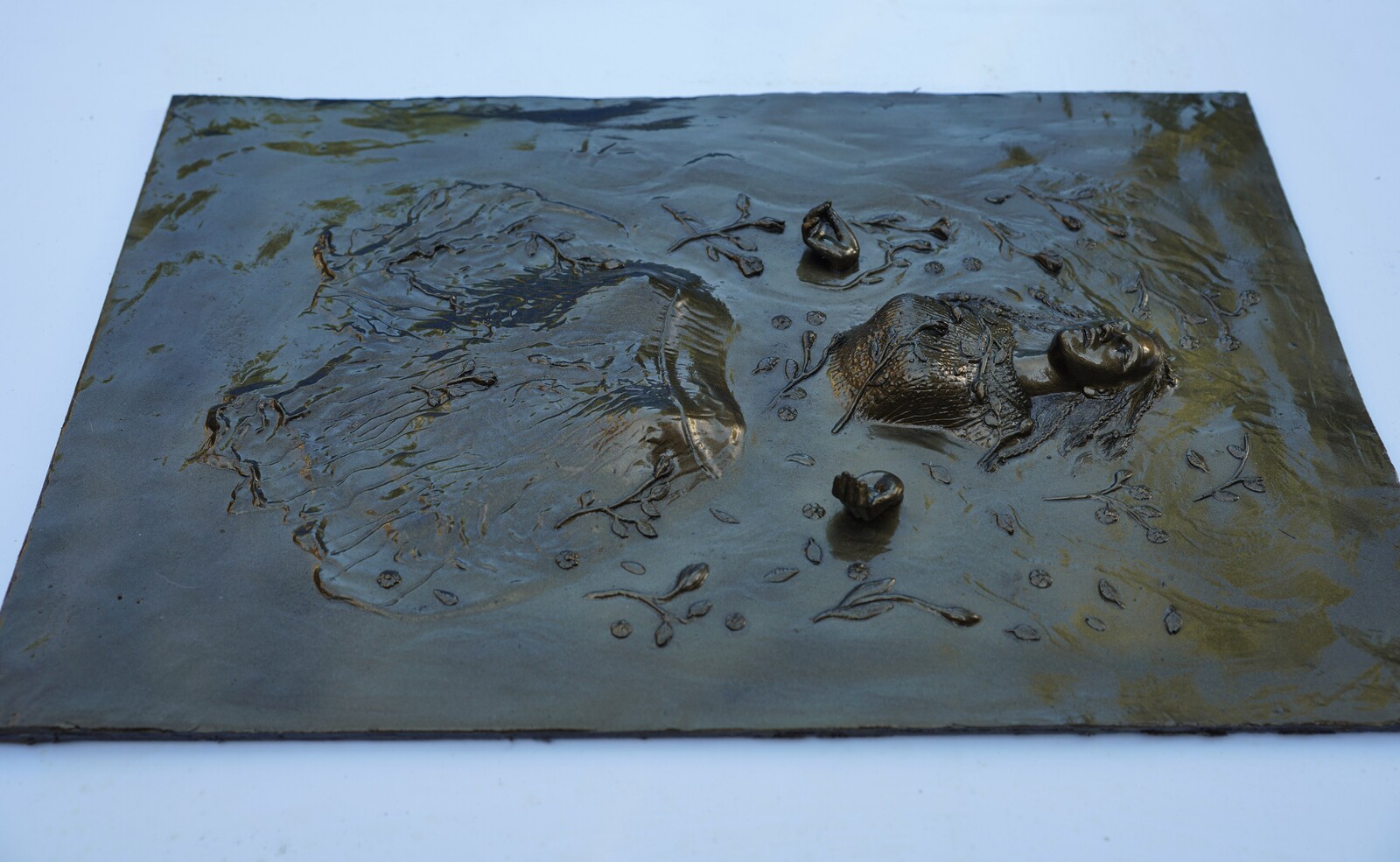 Ophelia base relief sculpture