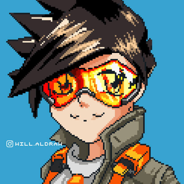Artstation Pixel Art Tracer Overwatch Akiro Al Tracer is fragile but hard to hit, keeping one step ahead of her attackers while she harasses and harries the enemy team. pixel art tracer overwatch akiro al