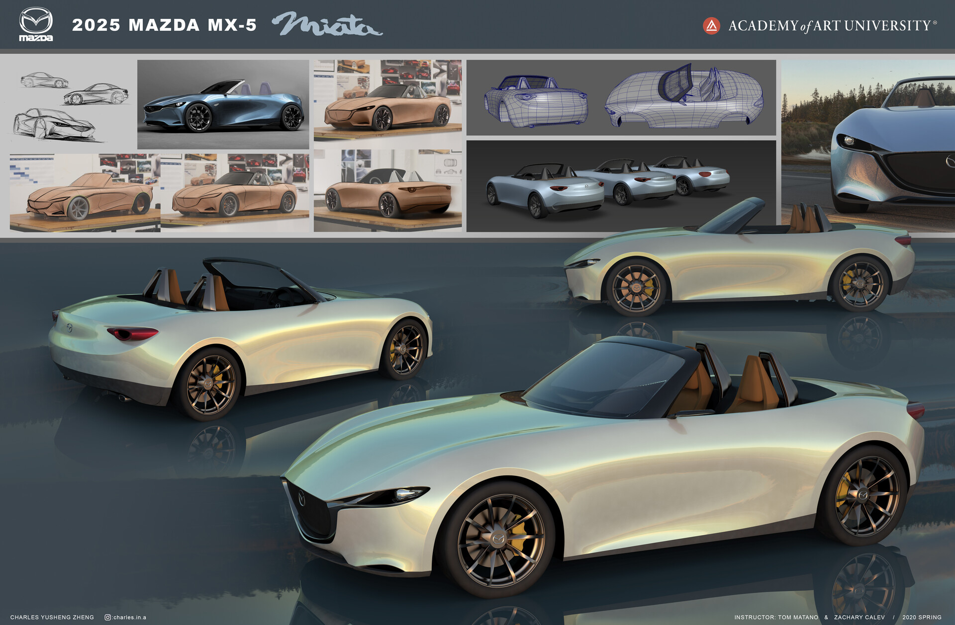 Charles Zheng 2025 Mazda MX5 Miata Maya Modeling Project