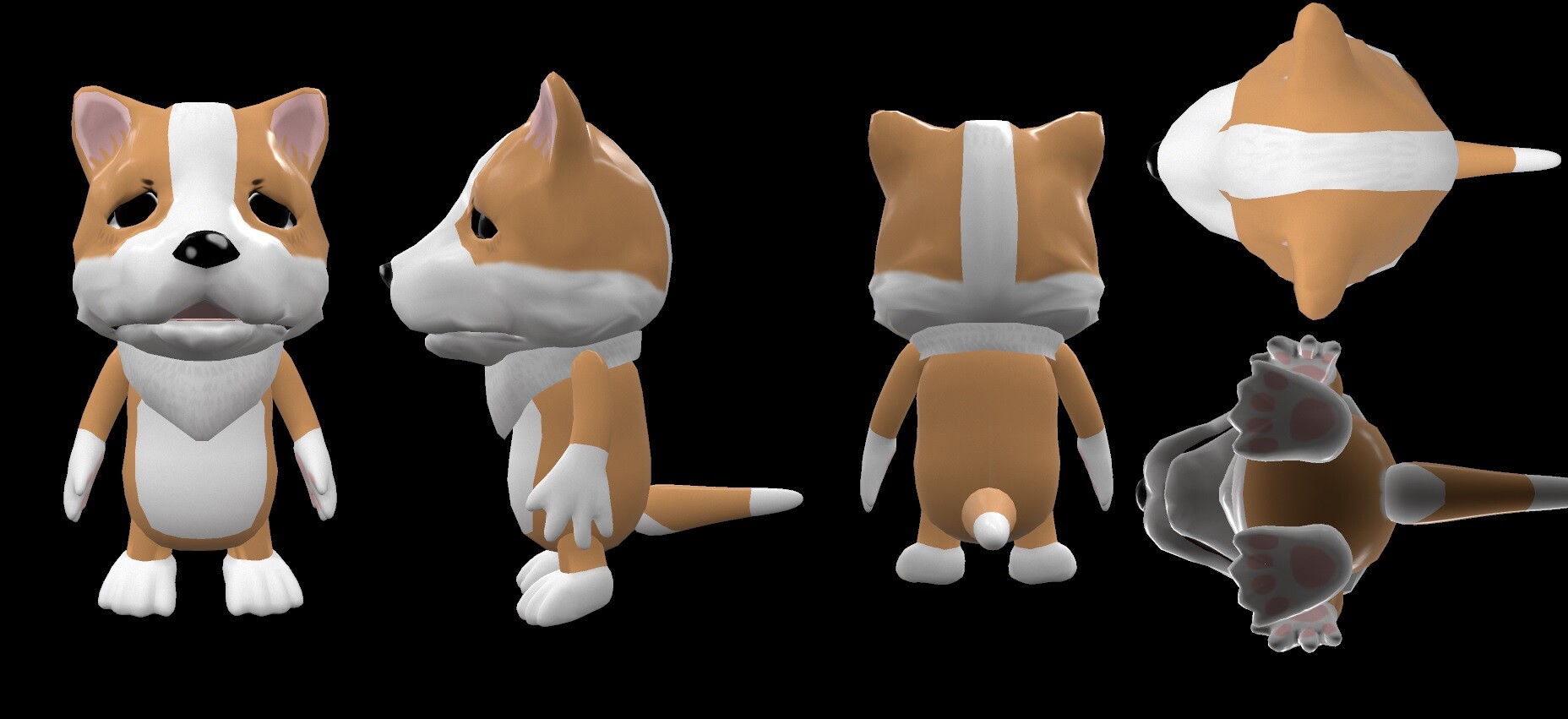 ArtStation - Animal cartoon character - cogi Low-poly 3D model