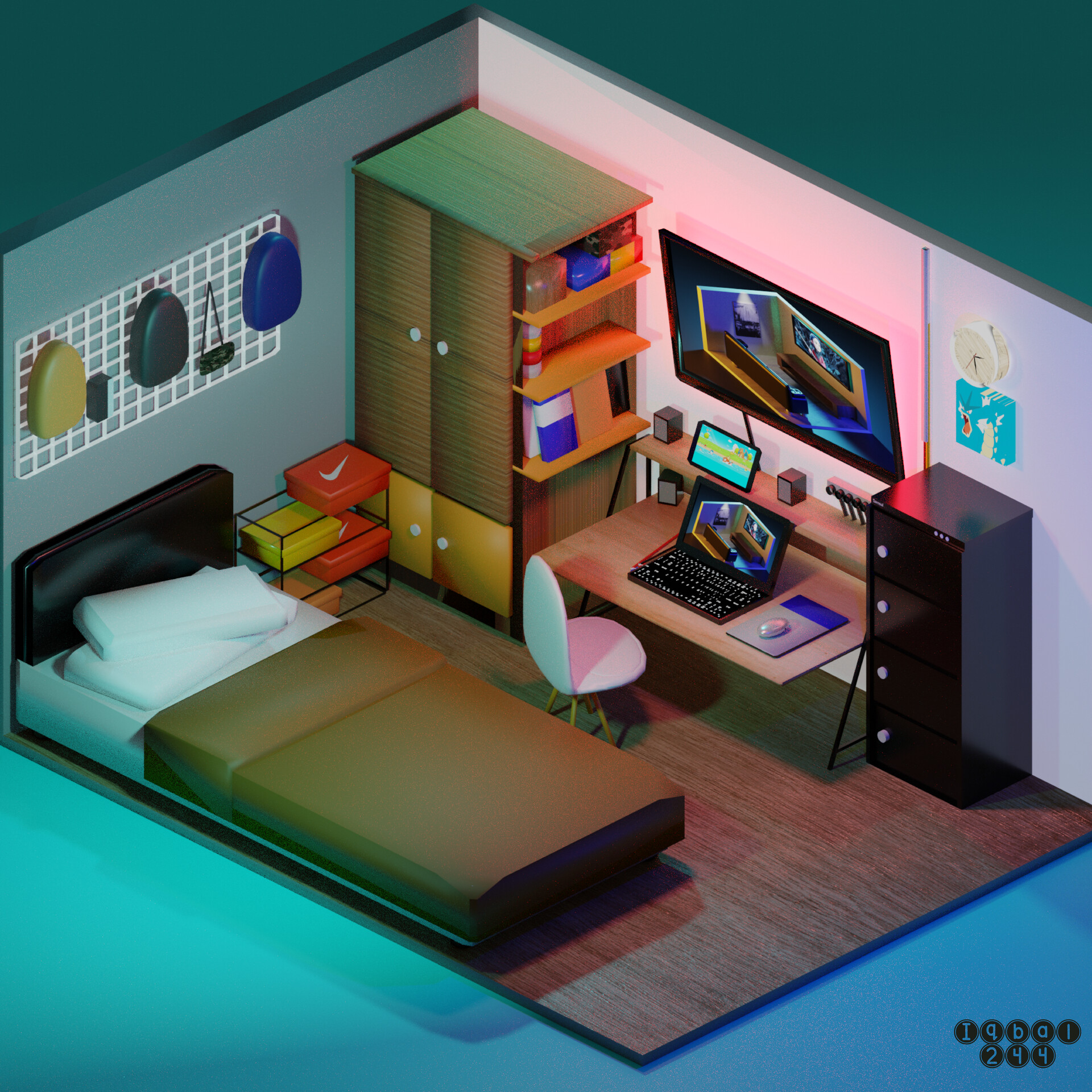 ArtStation - My real bedroom's design