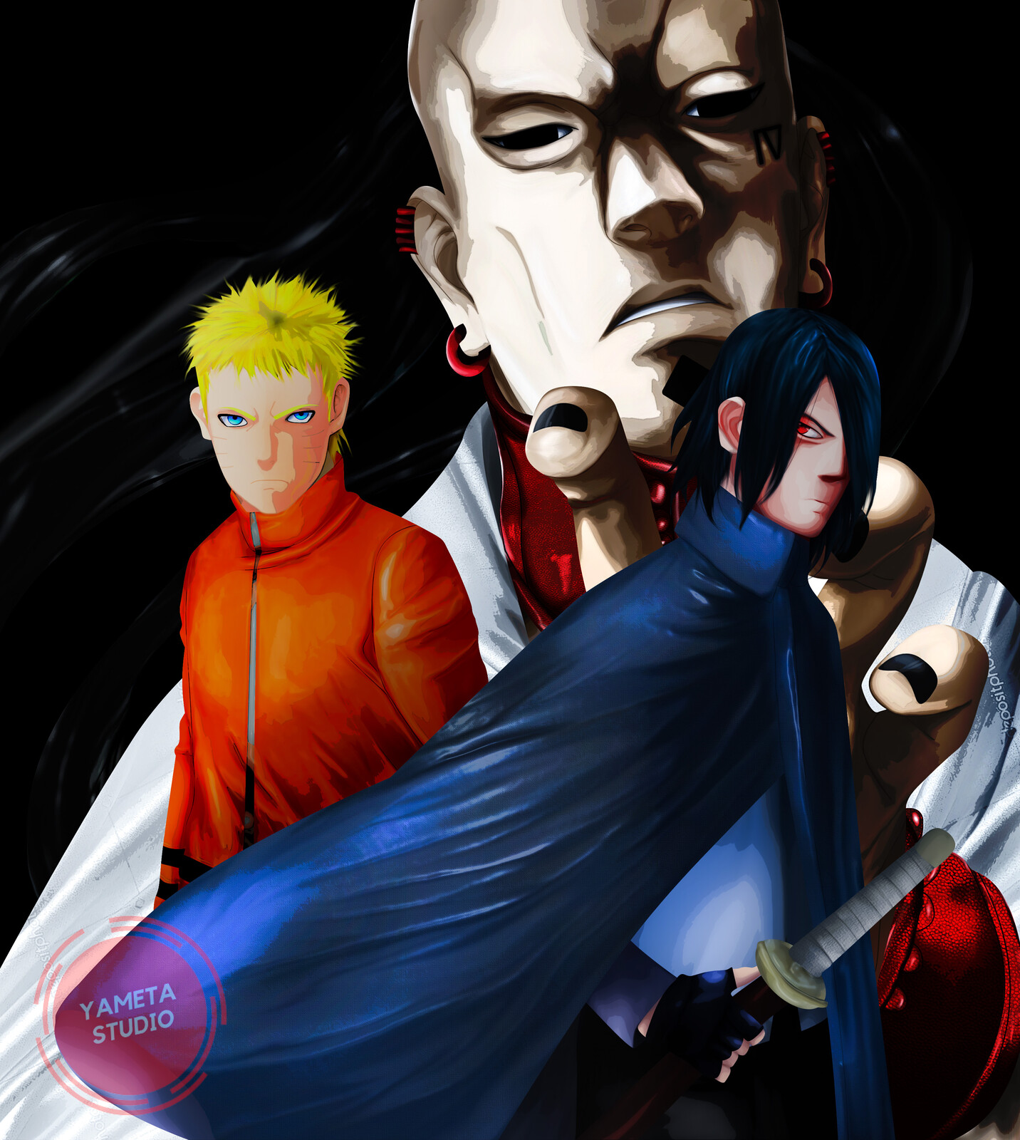 Artstation Naruto And Sasuke Vs Jigen Yameta Studio