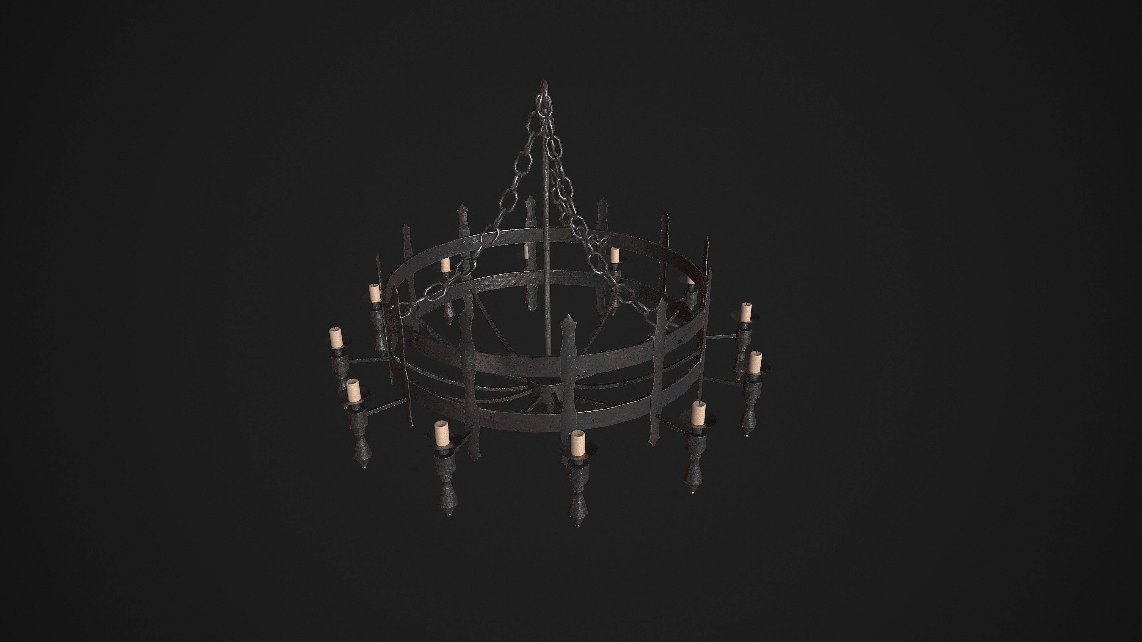medieval chandelier 3d game model