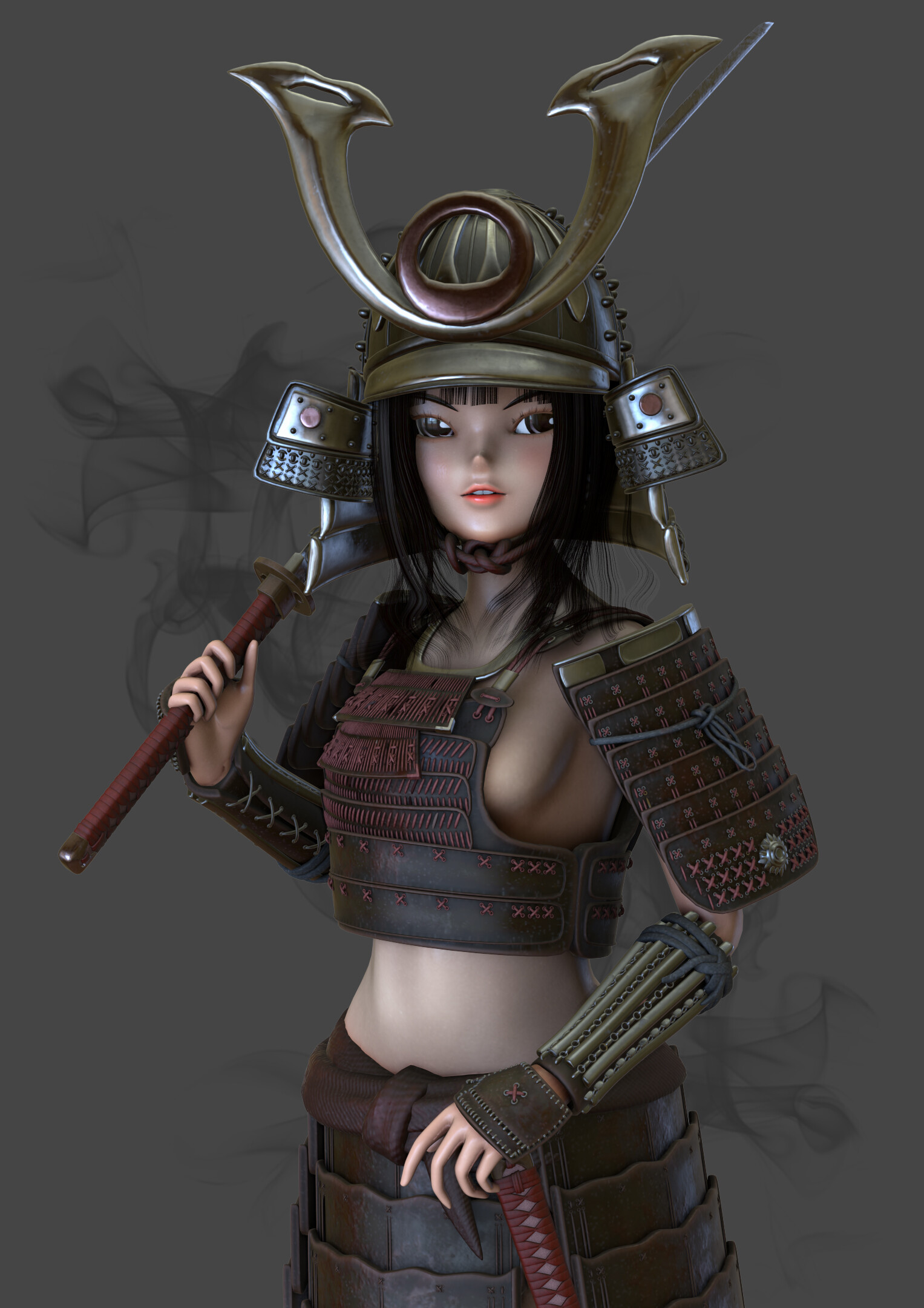 Artstation Samurai Girl Nattapong Punpeng