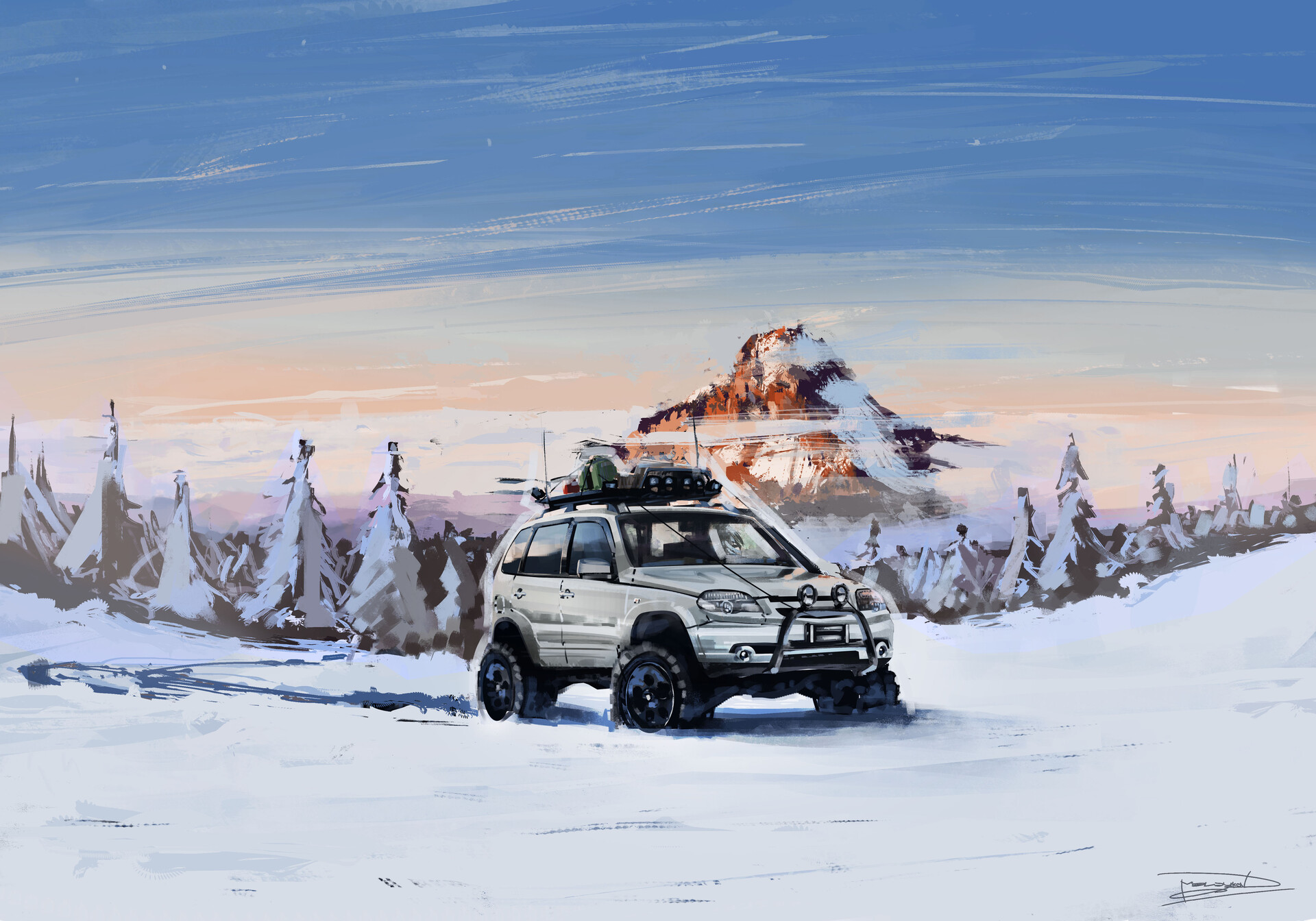 Niva 4x4 in Snow