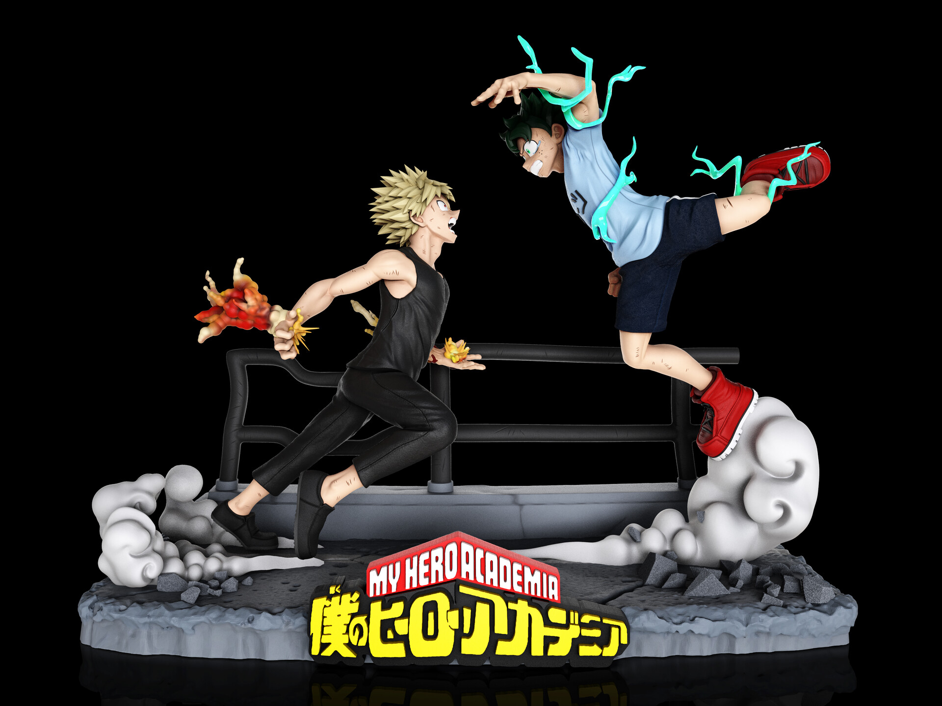 Artstation Fan Art Boku My Hero Academia Season 3 Bakugou Vs Deku Ezequiel Politano