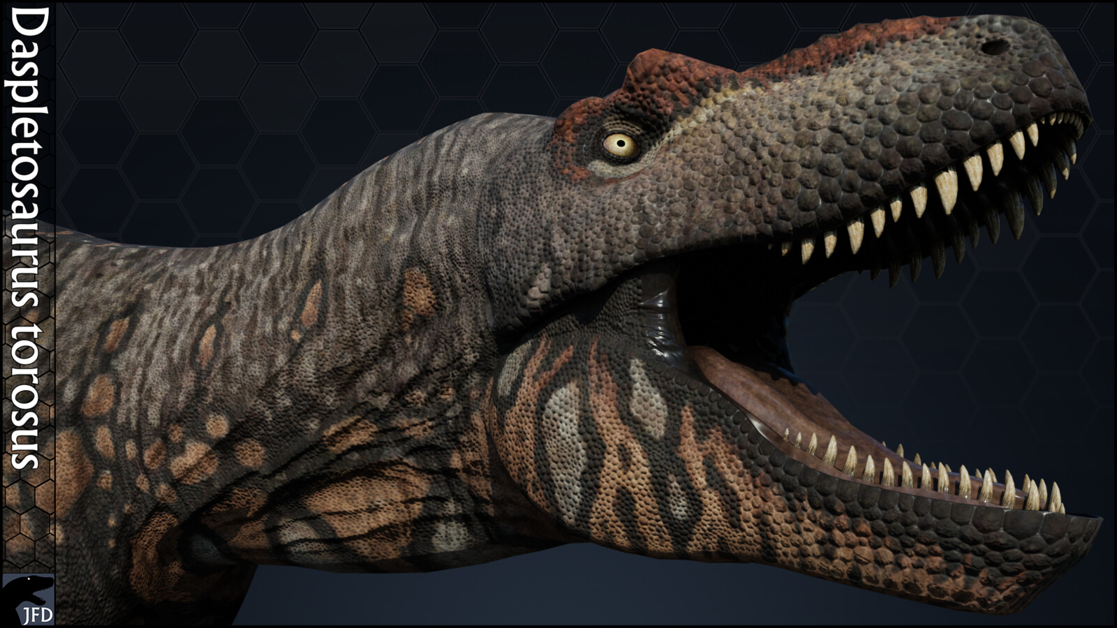 Daspletosaurus torosus head and neck full render.