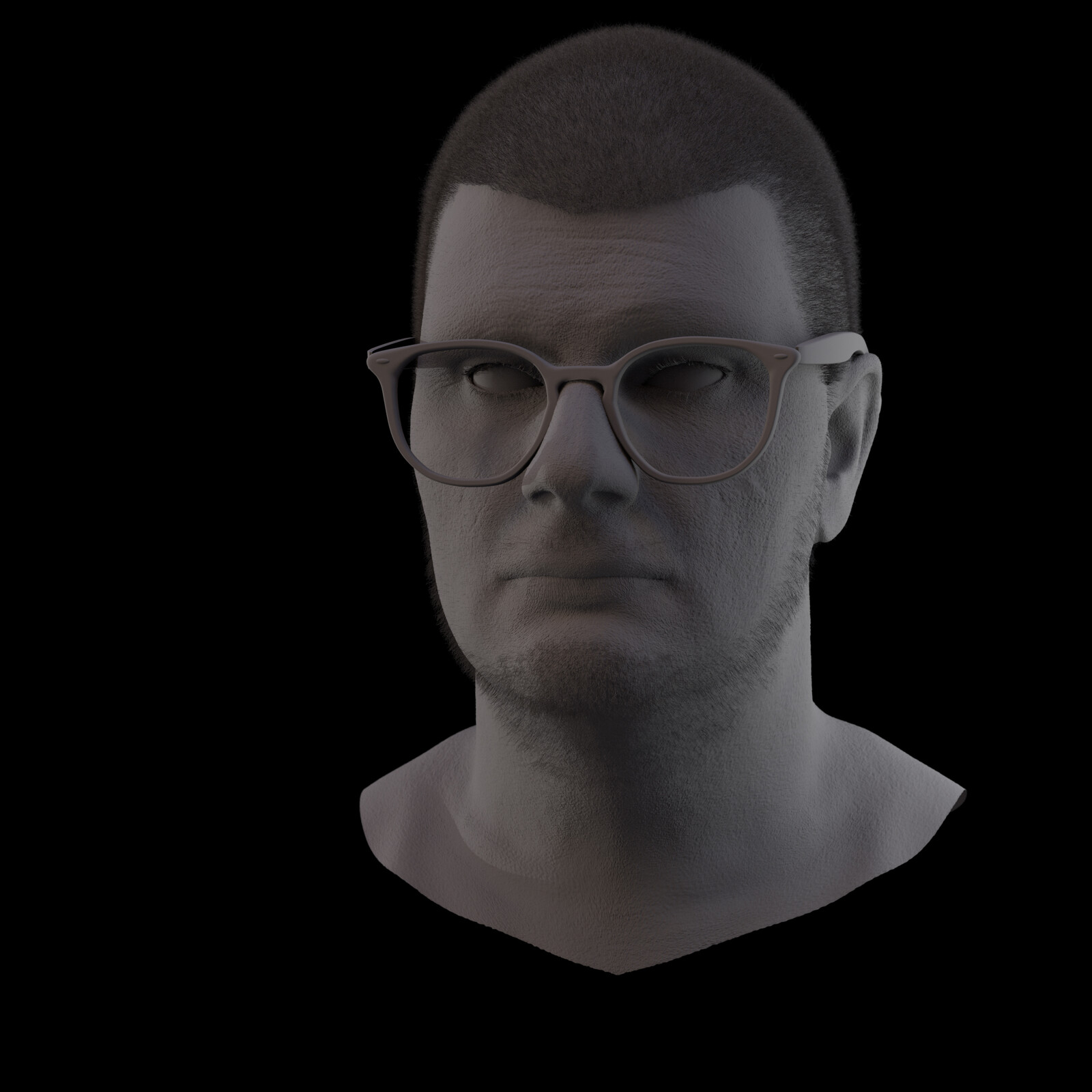 Clay render with Hair and Fur