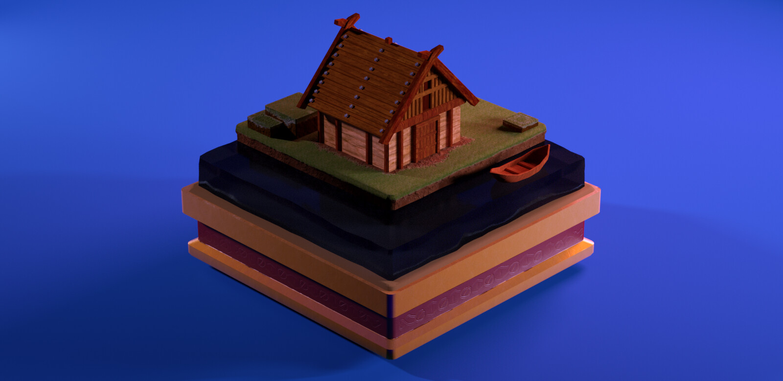 Artstation - Viking House Miniature