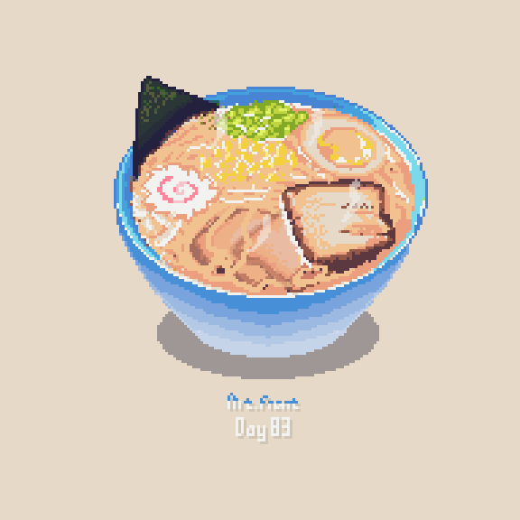 ArtStation Pixel animated ramen, Mt Front