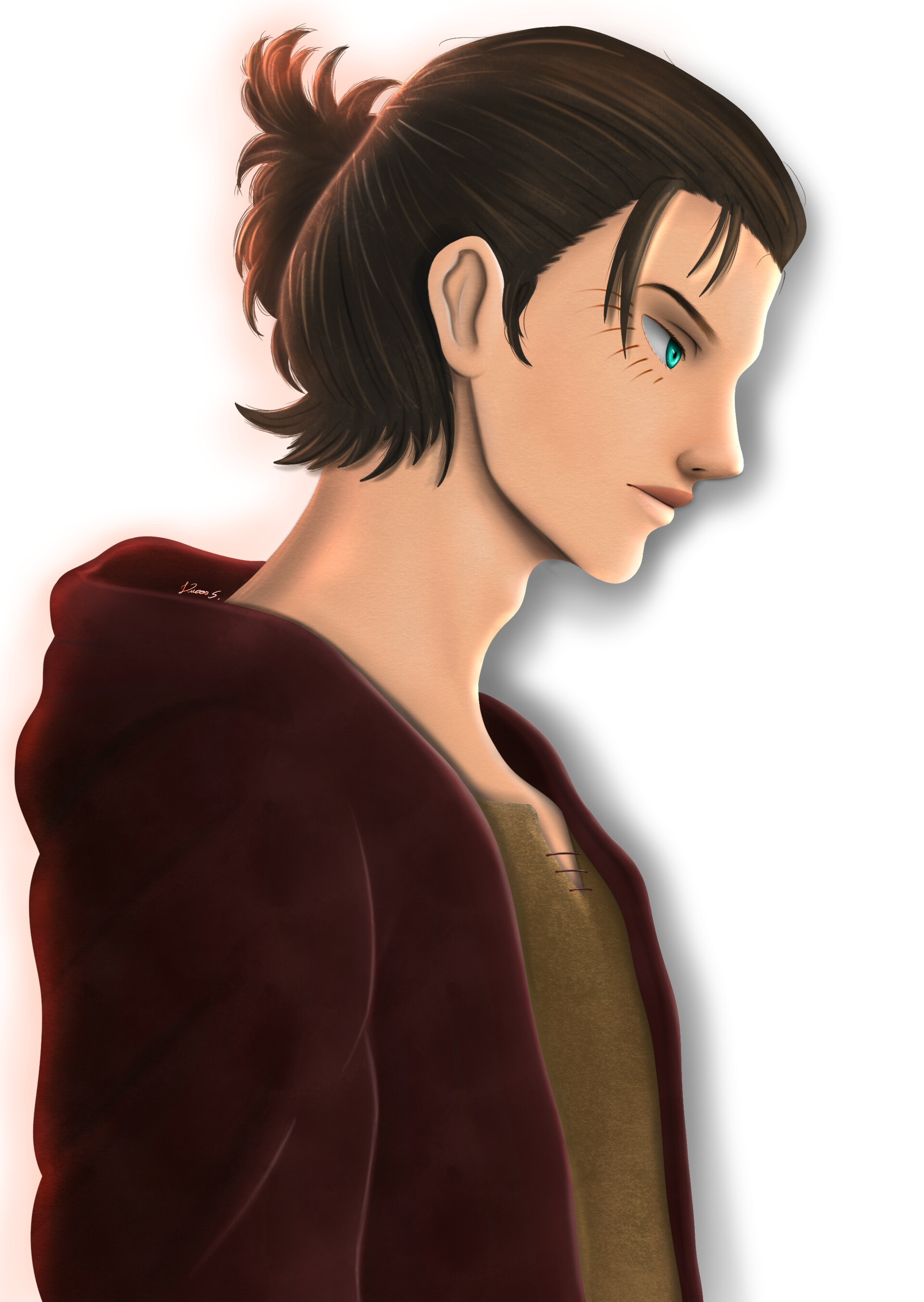 Lucas Souza Attack On Titan Eren Yeager Crochet stitch ponytail hairstyle for medium long hair tutorial. lucas souza attack on titan eren yeager