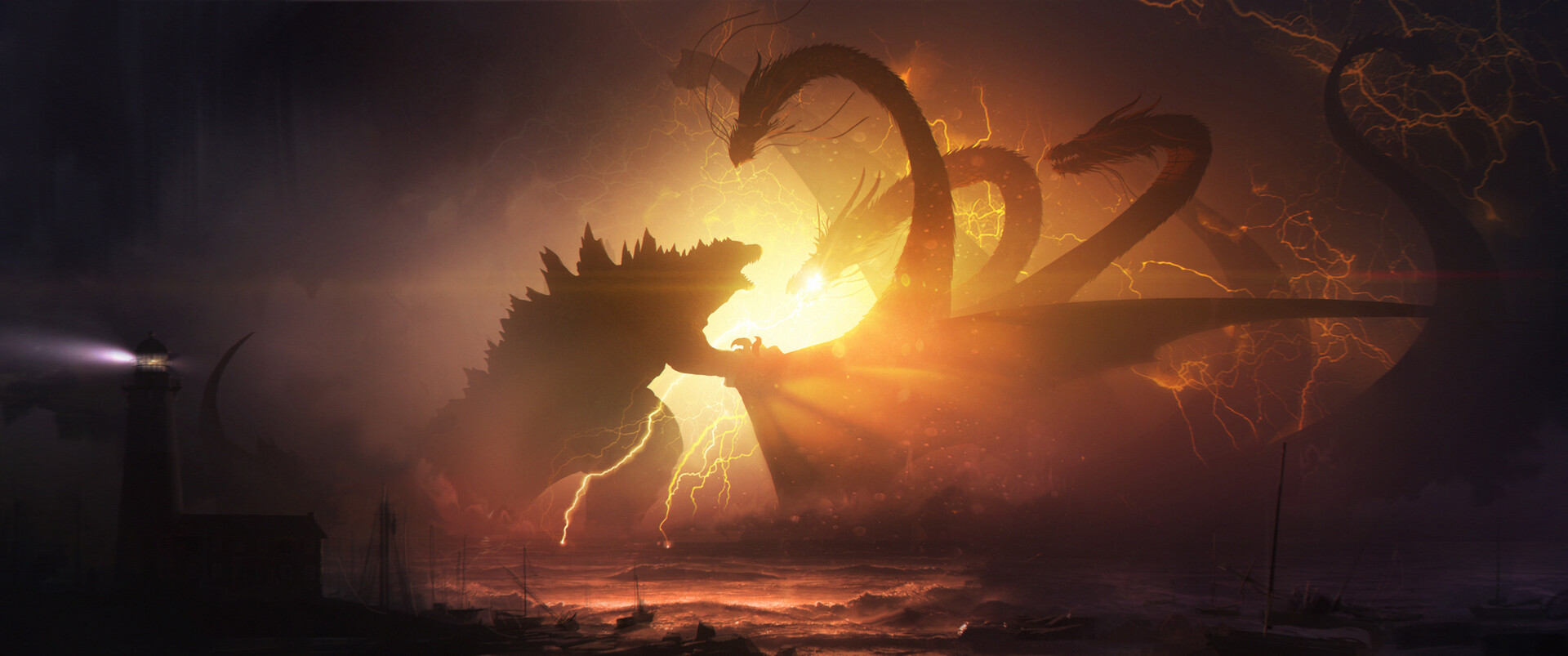 Godzilla: King of the Monsters Ghidorah vs. Godzilla.