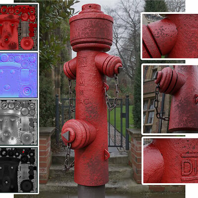 Dennis haupt 3dhaupt 3dhaupt 3d model hydrant vag 2 low poly red and rosty 1 modeled and pbr textured in blender 2 833 png 5